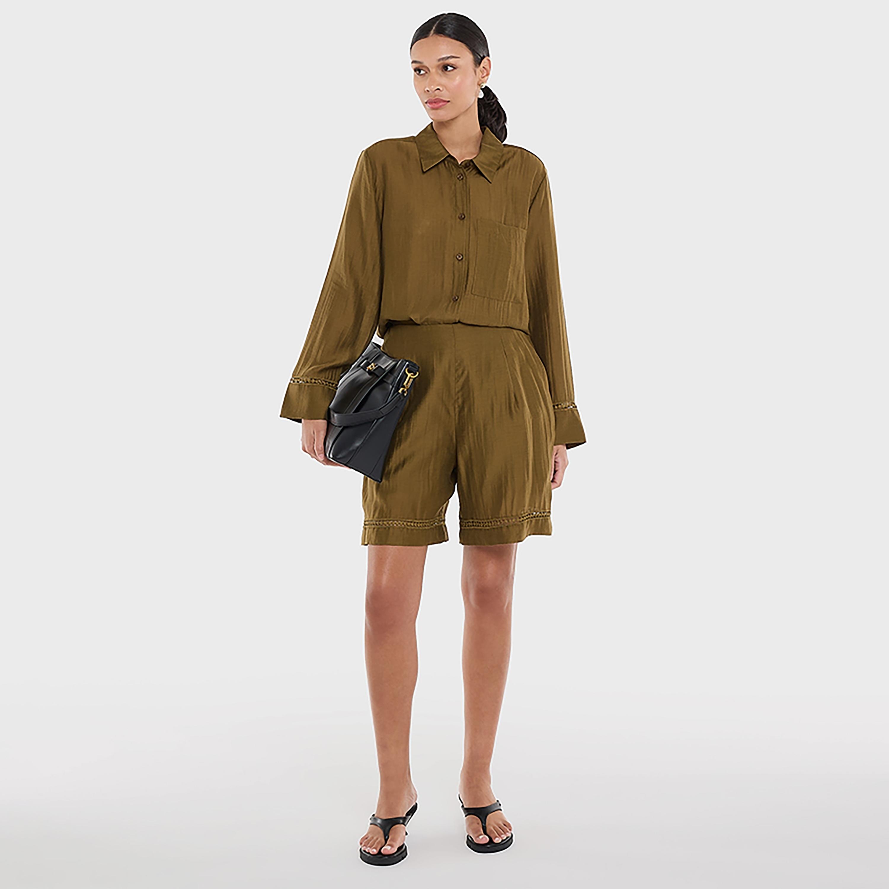 BCBG Single Pleated Women's High-Rise Shorts-women-clothing-bottoms-shorts-image-2