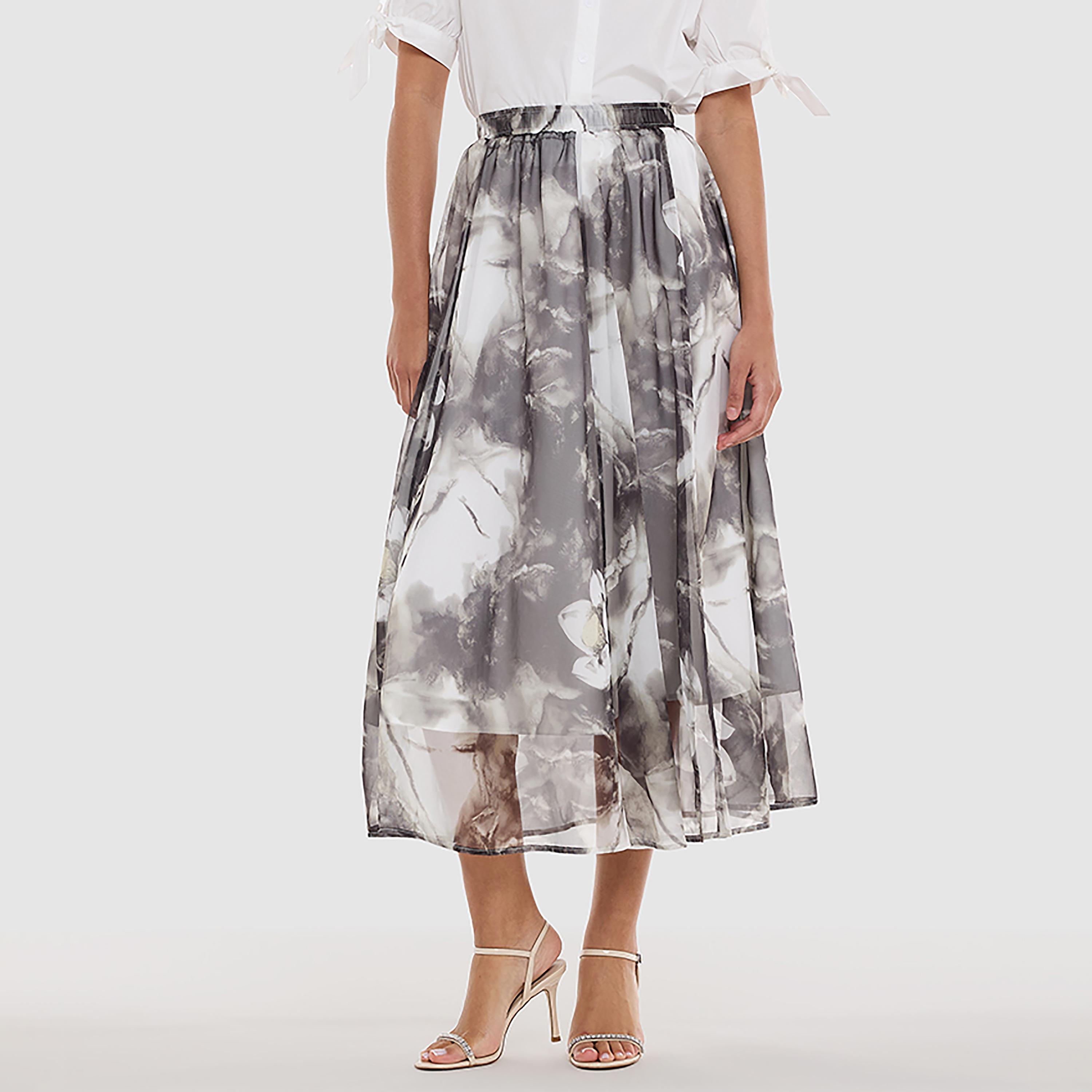 BCBG Multicolour Abstract Floral Print A-line Women's Skirt-women-clothing-bottoms-skirts-image-1