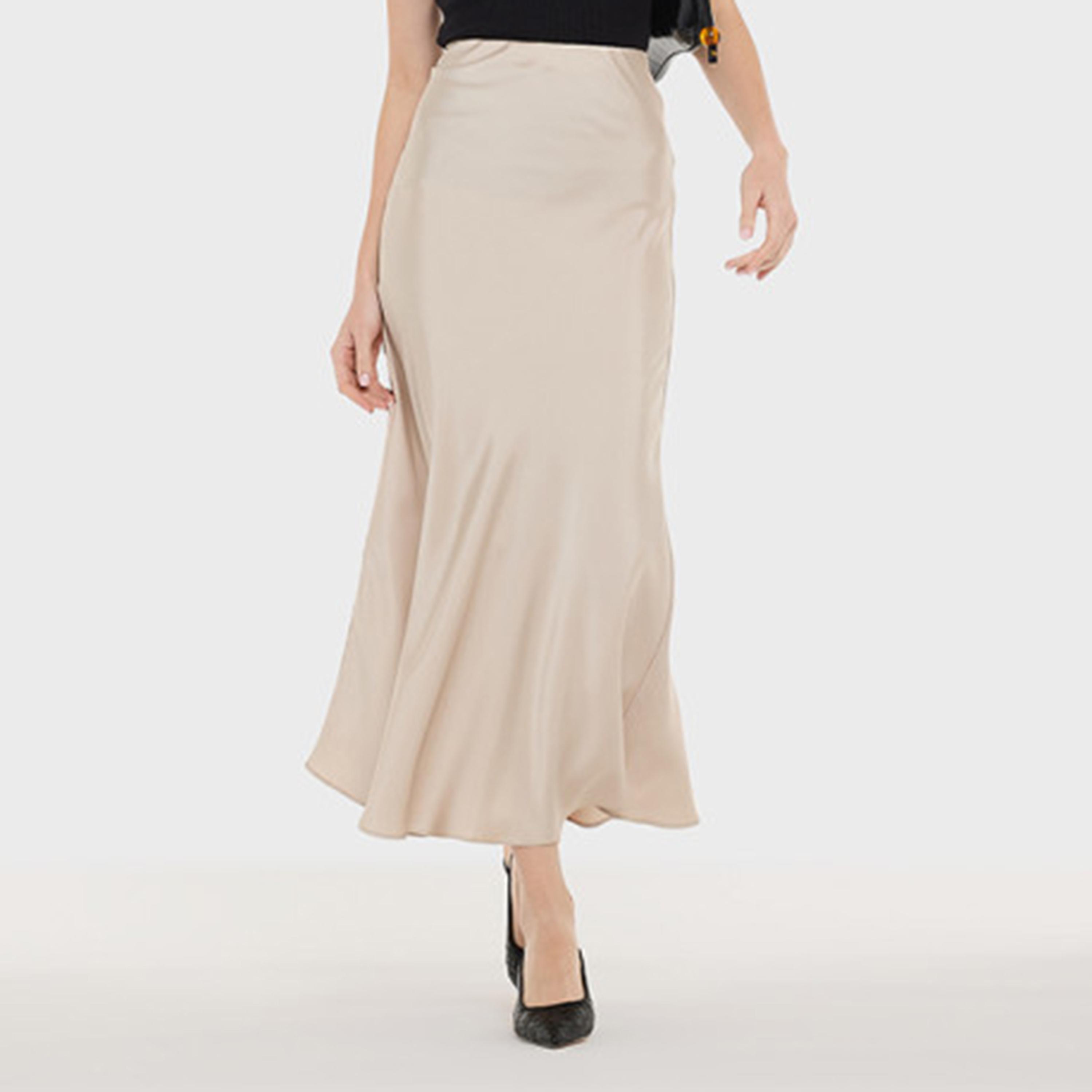 BCBG Satin A-line Women's Skirt-women-clothing-bottoms-skirts-image-1