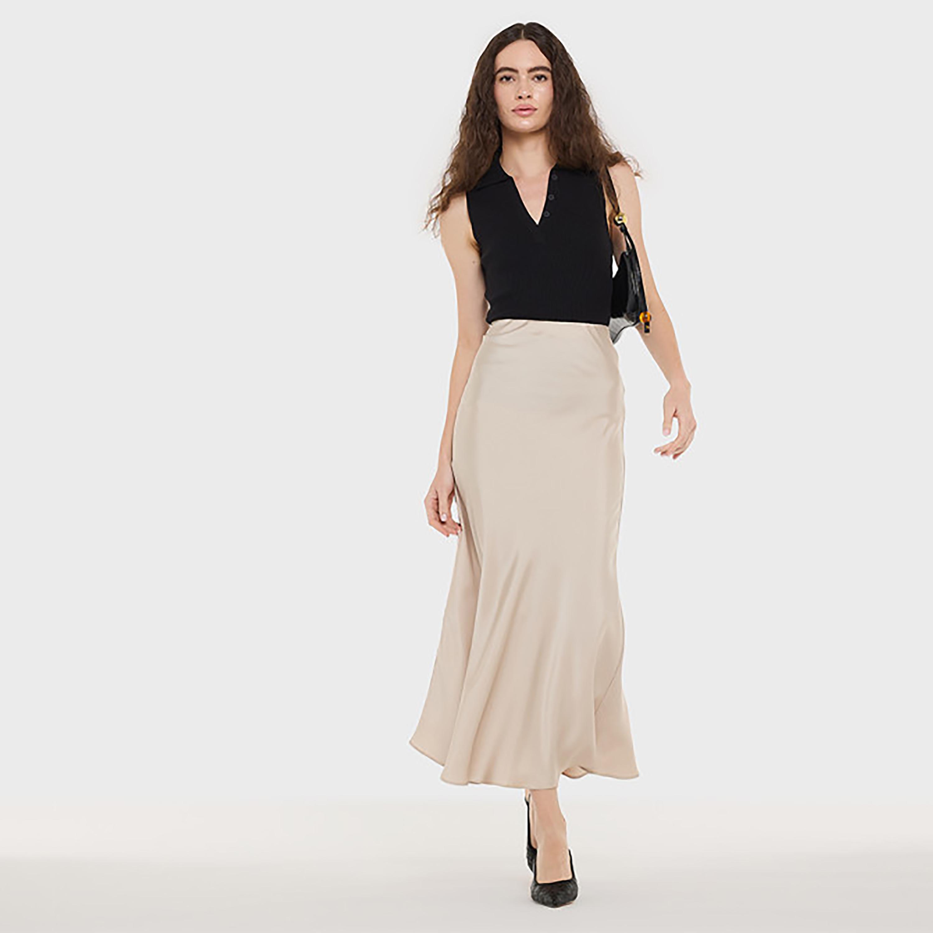 تنورة نسائية ساتان بتصميم "إيه لاين" من بي سي بي جي-women-clothing-bottoms-skirts-image-2