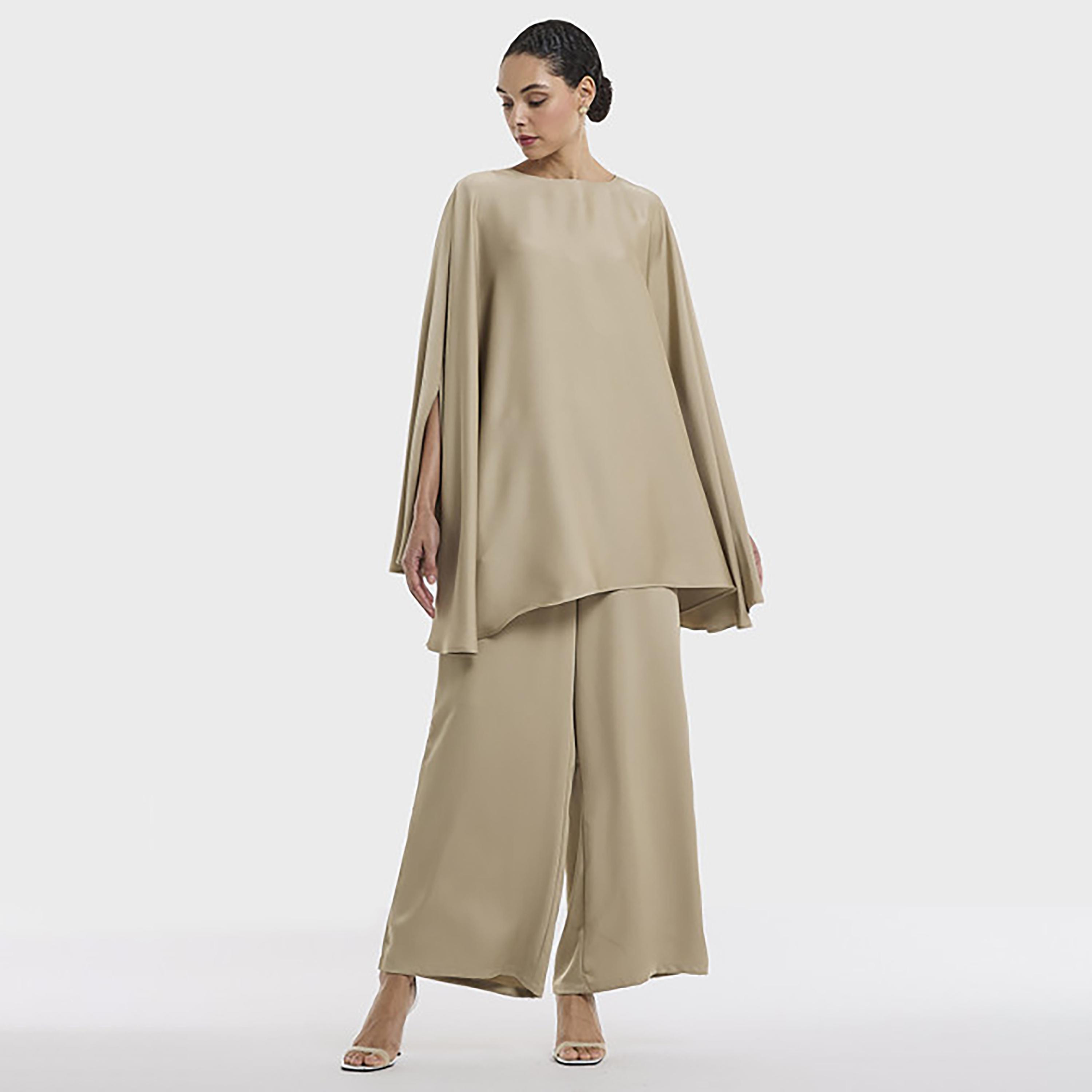 بنطلون نسائي بأرجل واسعة "وايد ليج" باللون البيج من بي سي بي جي-women-clothing-bottoms-trousers-image-2