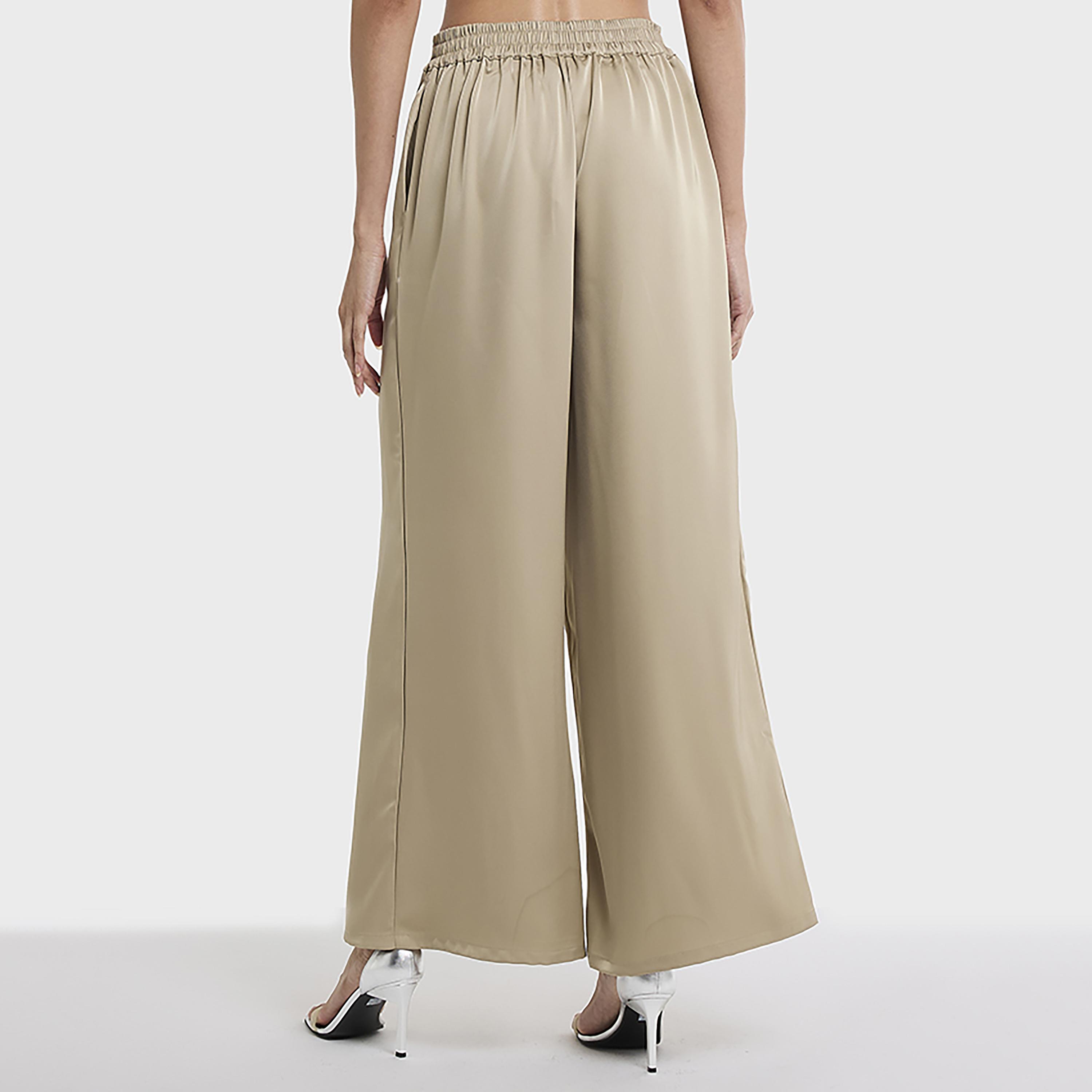 بنطلون نسائي بأرجل واسعة "وايد ليج" باللون البيج من بي سي بي جي-women-clothing-bottoms-trousers-image-3