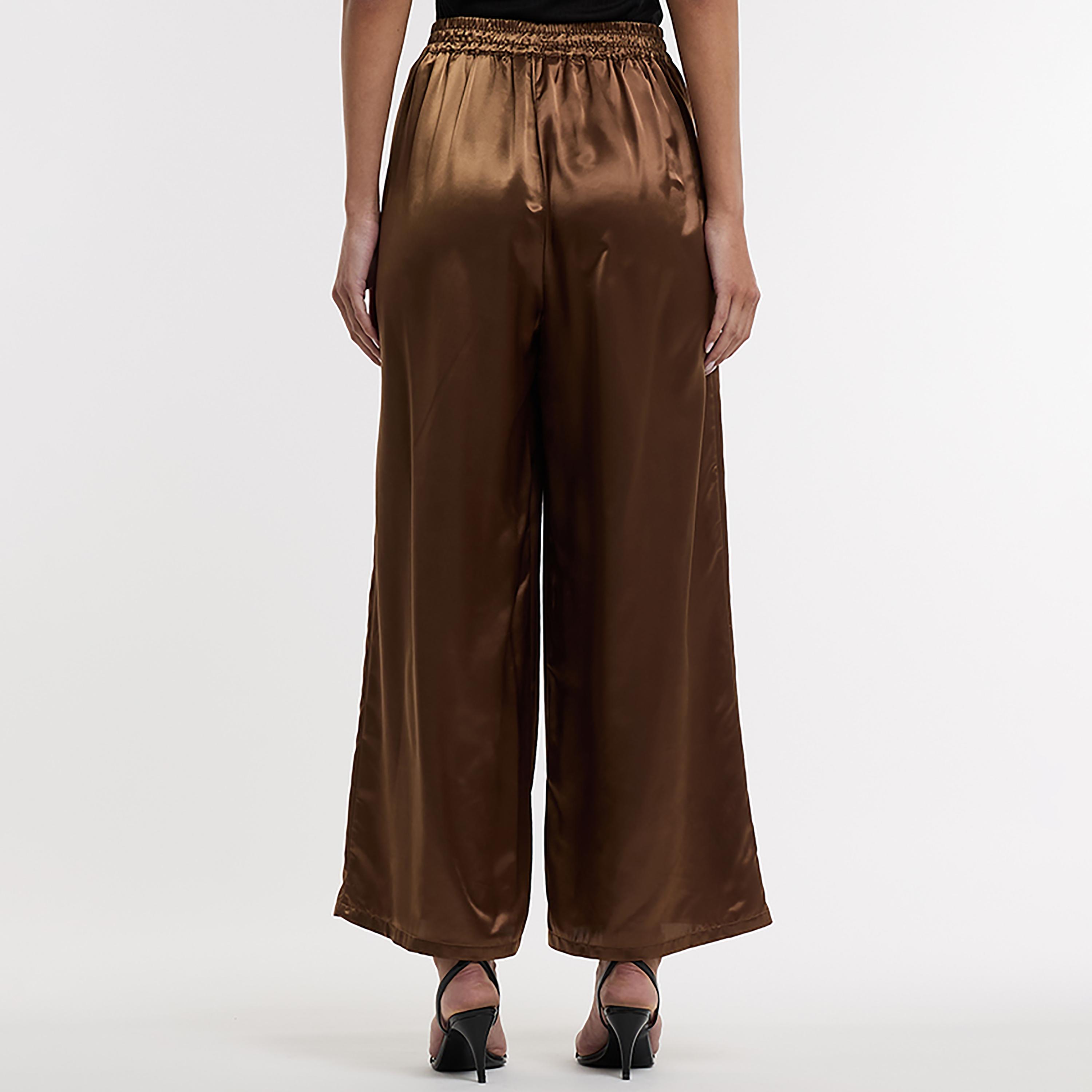 بنطلون نسائي أرجل واسعة لون بني من بي سي بي جي-women-clothing-bottoms-trousers-image-3