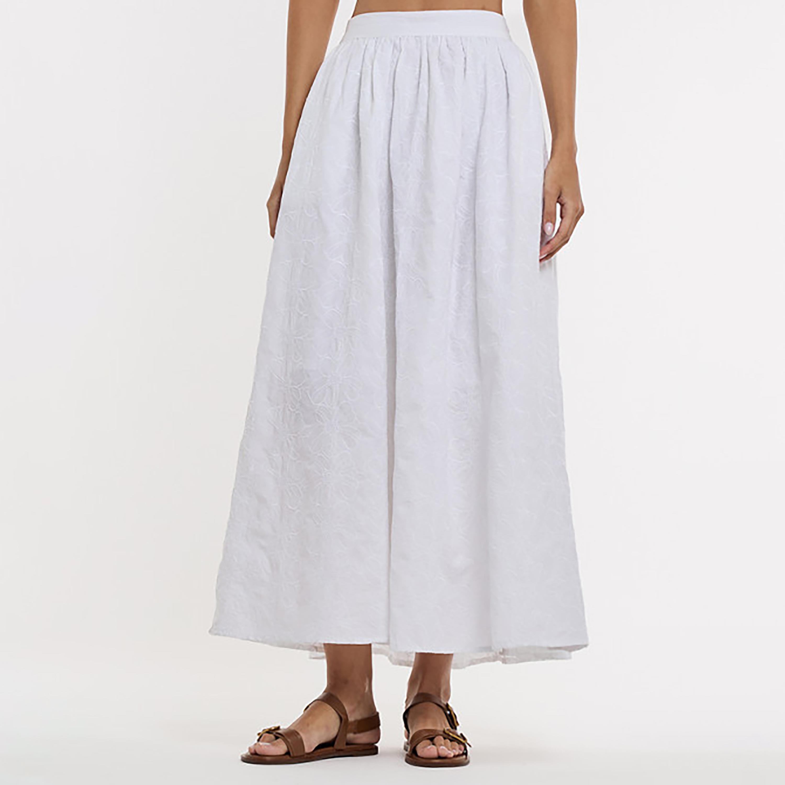 BCBG White Embroidered Women's Maxi Skirt-women-clothing-bottoms-skirts-image-1