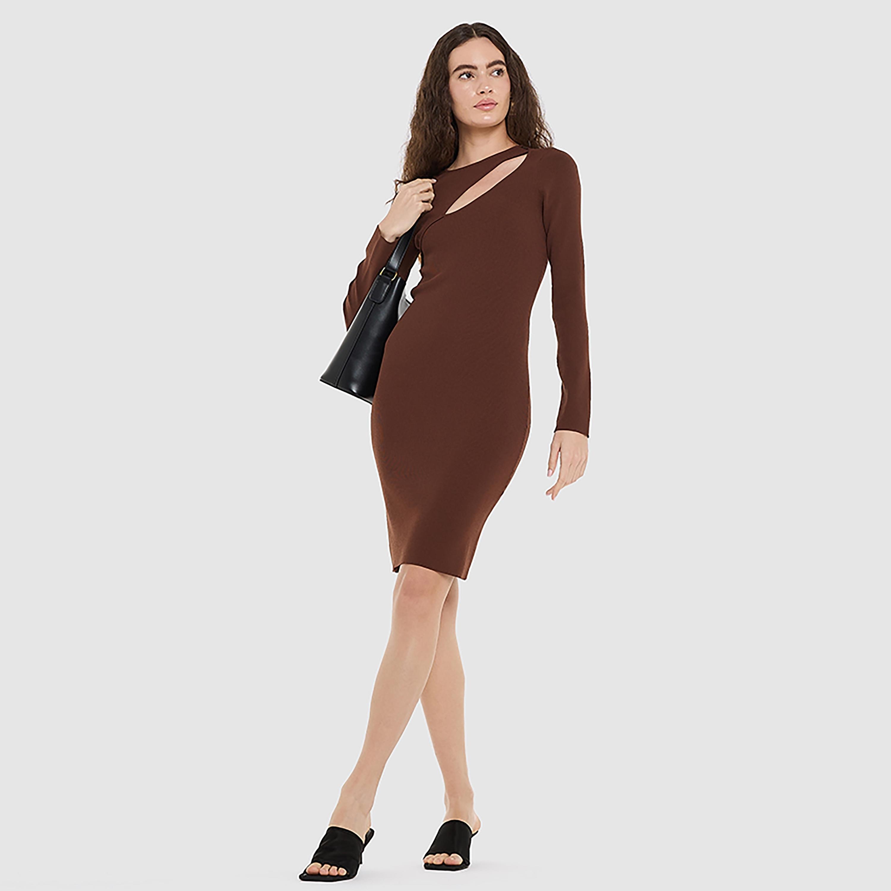 BCBG Ribbed Bodycon Women's Knee-Length Dress-women-clothing-dresses-image-2