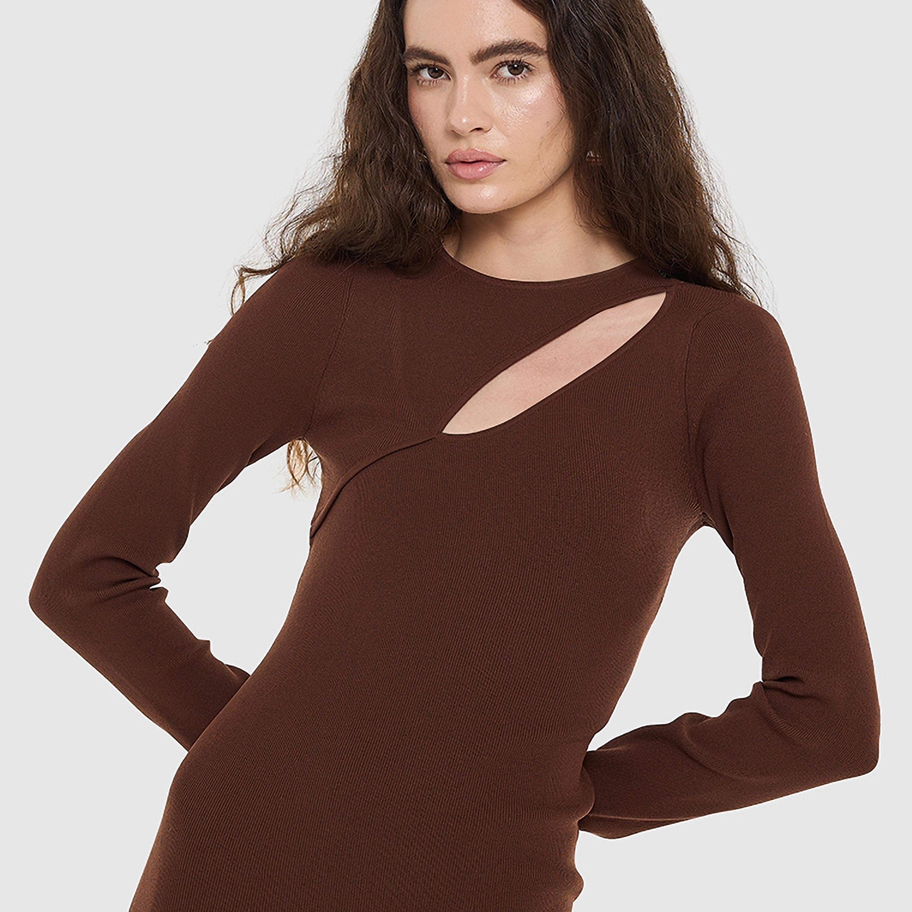 BCBG Ribbed Bodycon Women's Knee-Length Dress-women-clothing-dresses-image-4