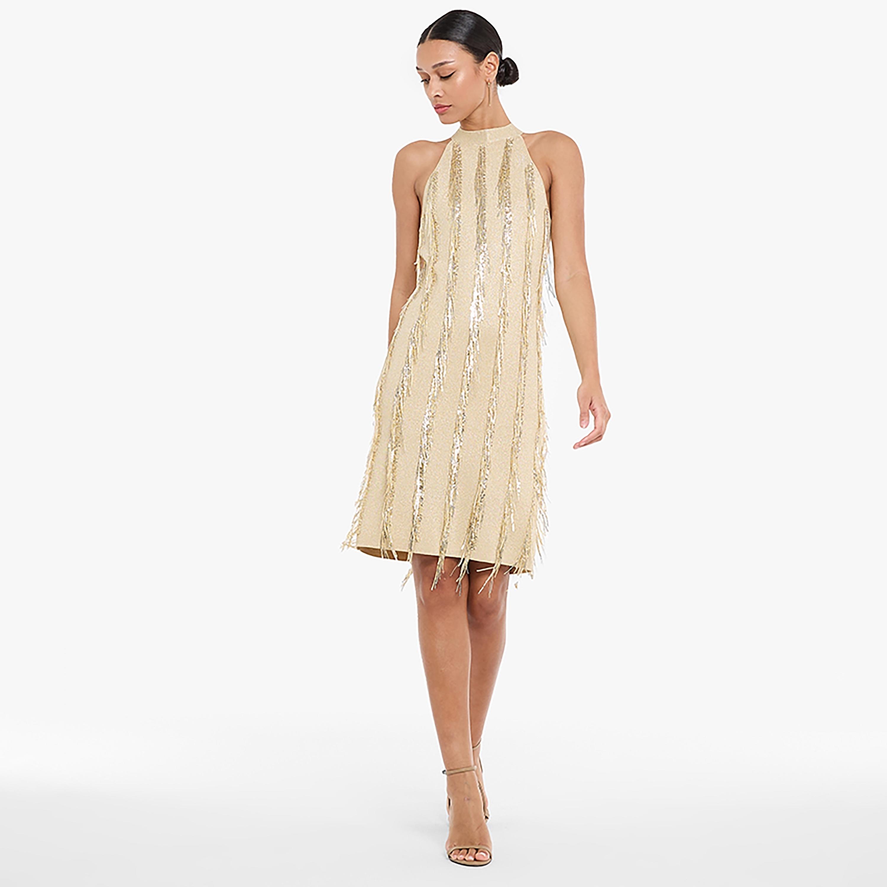 فستان سهرة ضيق حتى الركبة برقبة على شكل حرف V مزين بالترتر للنساء من بي سي بي جي-women-clothing-dresses-image-6