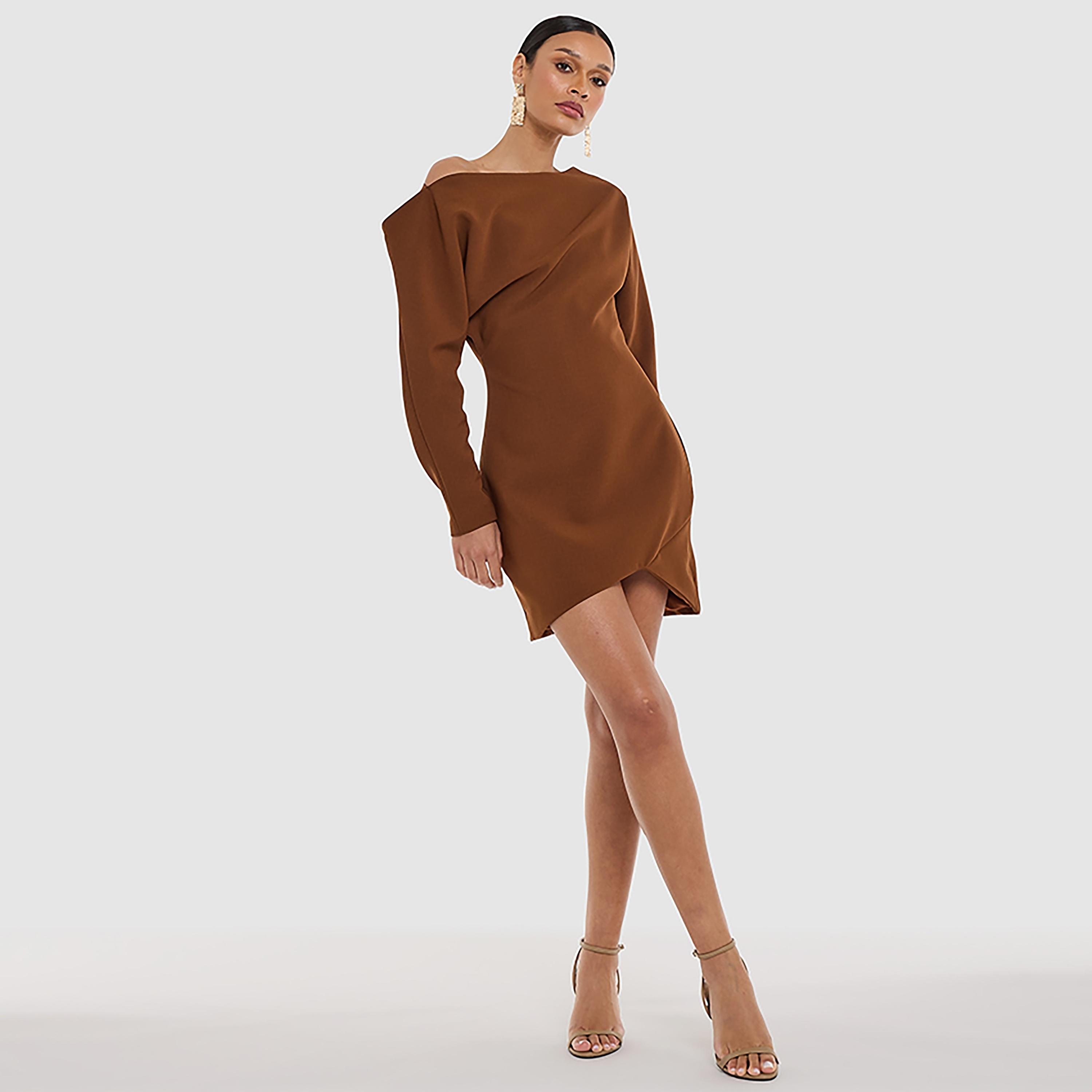 فستان قصير ضيق بكتف واحد للنساء من بي سي بي جي-women-clothing-dresses-image-6
