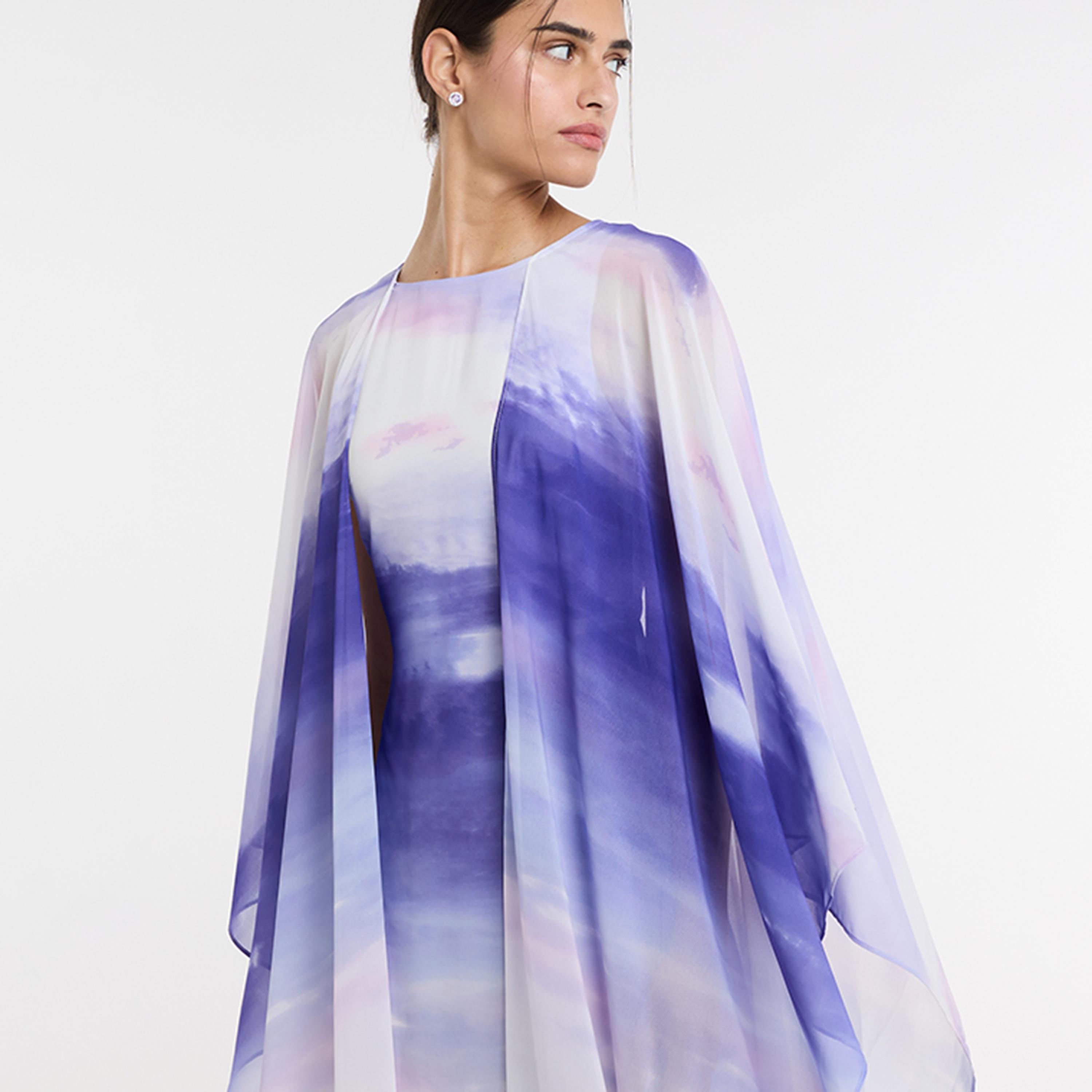 BCBG Purple Tie & Dye Cape Sleeves Women's Maxi Dress-women-clothing-dresses-image-4