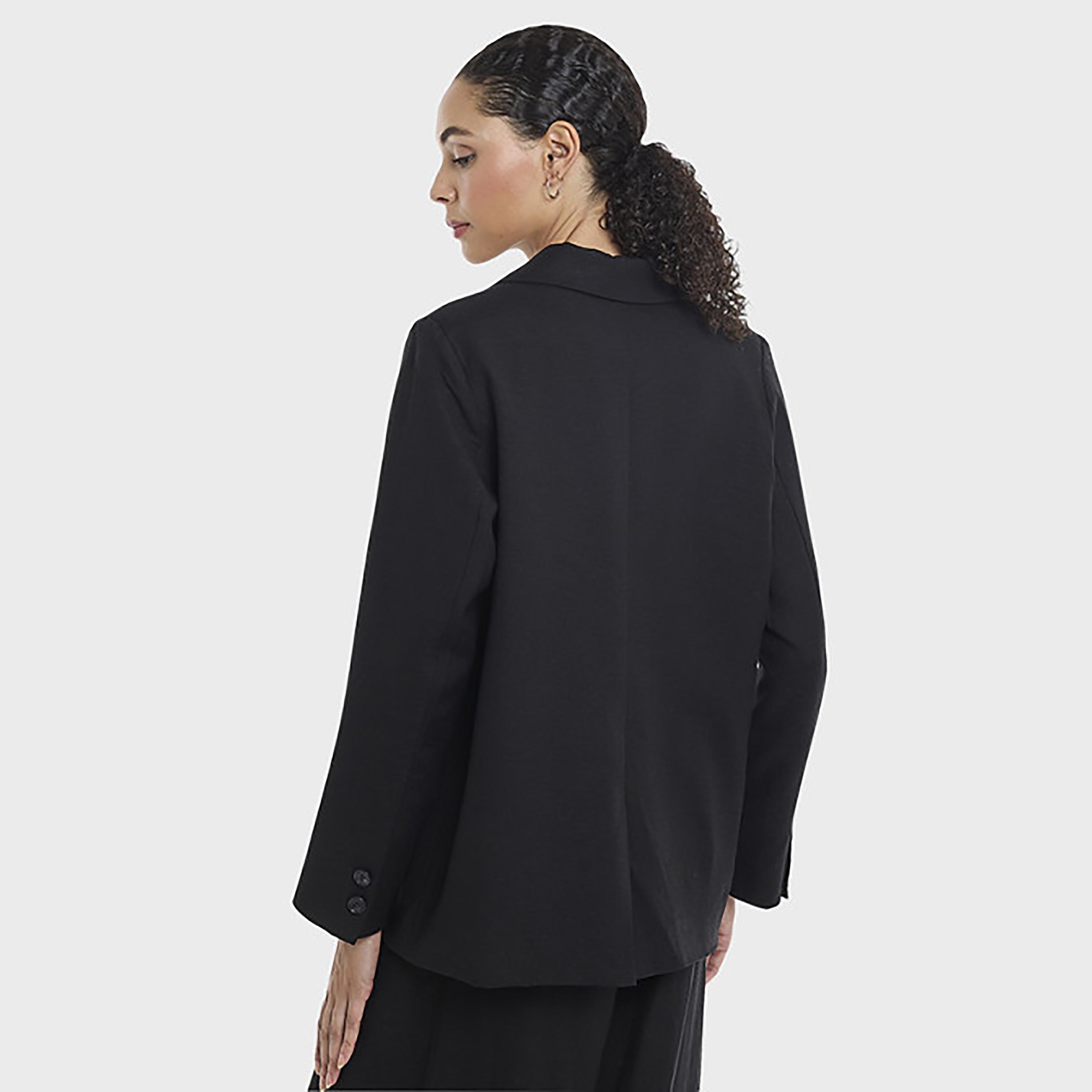 BCBG Linen Lapel Collar Women's Single Breasted Blazer-women-clothing-coatsandjackets-blazers-image-3