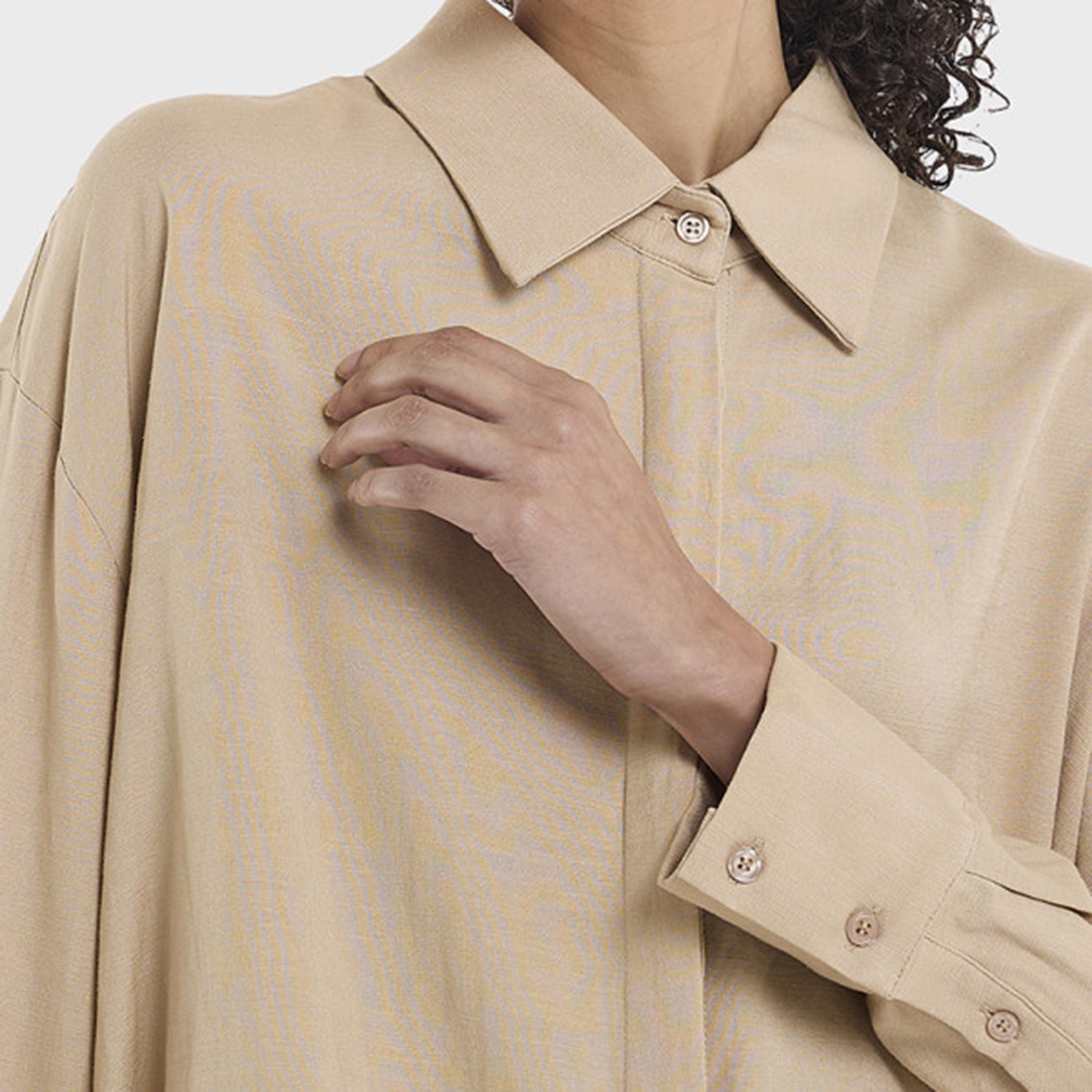 قميص نسائي بياقة وأكمام منسدلة من الكتان من بي سي بي جي-women-clothing-shirtsandblouses-shirts-image-9