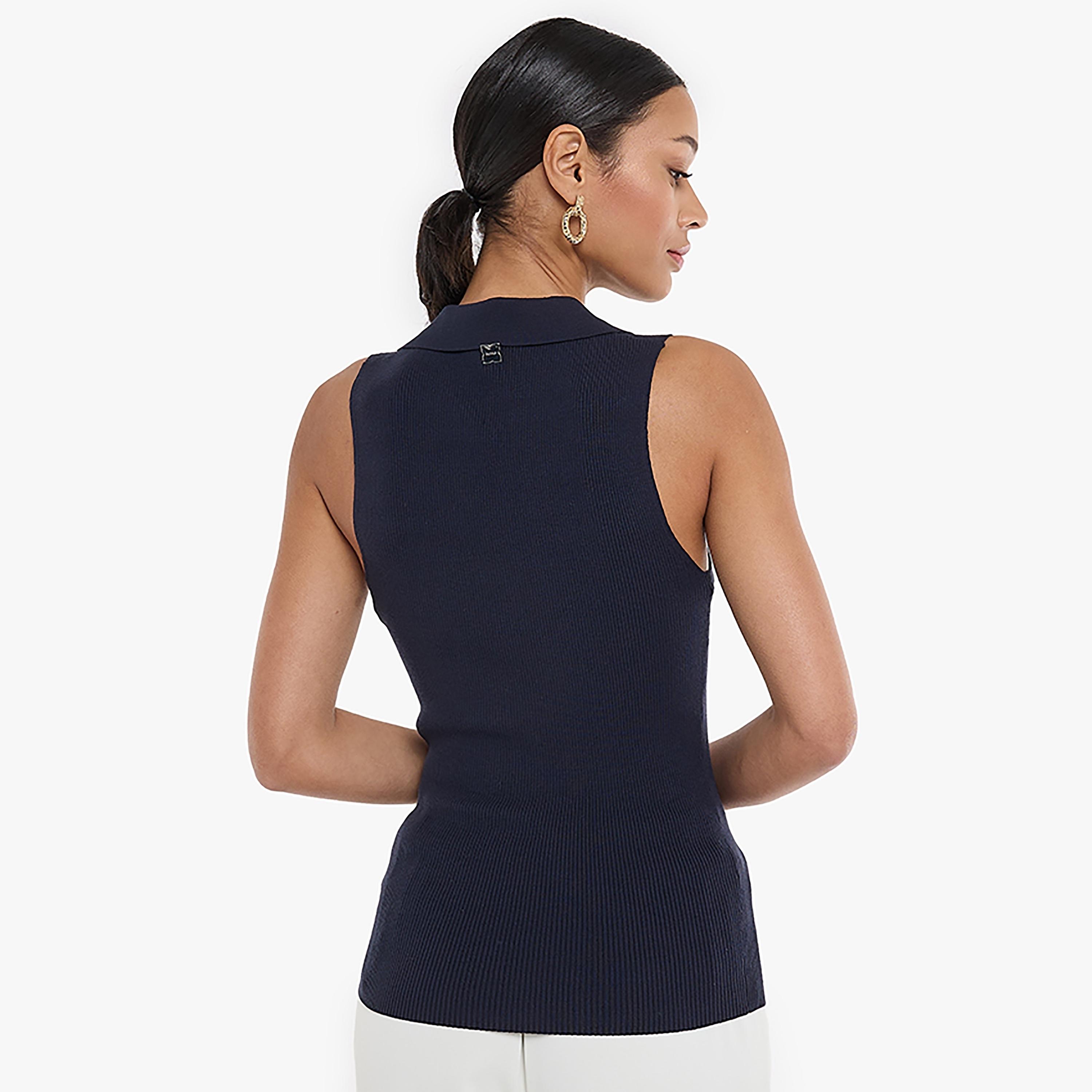 بلوزة نسائية بياقة مضلعة من بي سي بي جي-women-clothing-shirtsandblouses-blouses-image-3