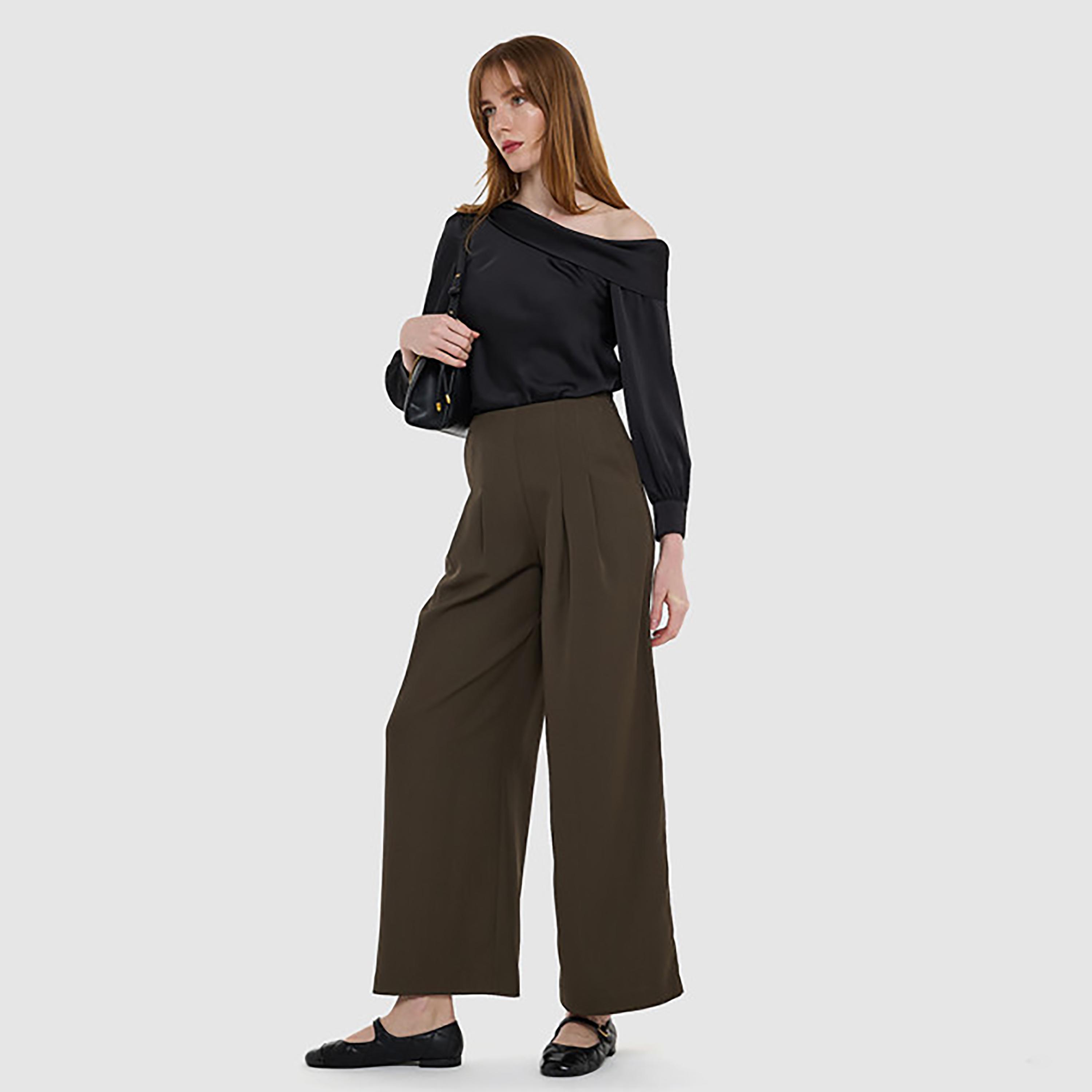 بلوزة نسائية ساتان بكتف واحد وأكمام منفوخة من بي سي بي جي-women-clothing-shirtsandblouses-blouses-image-7