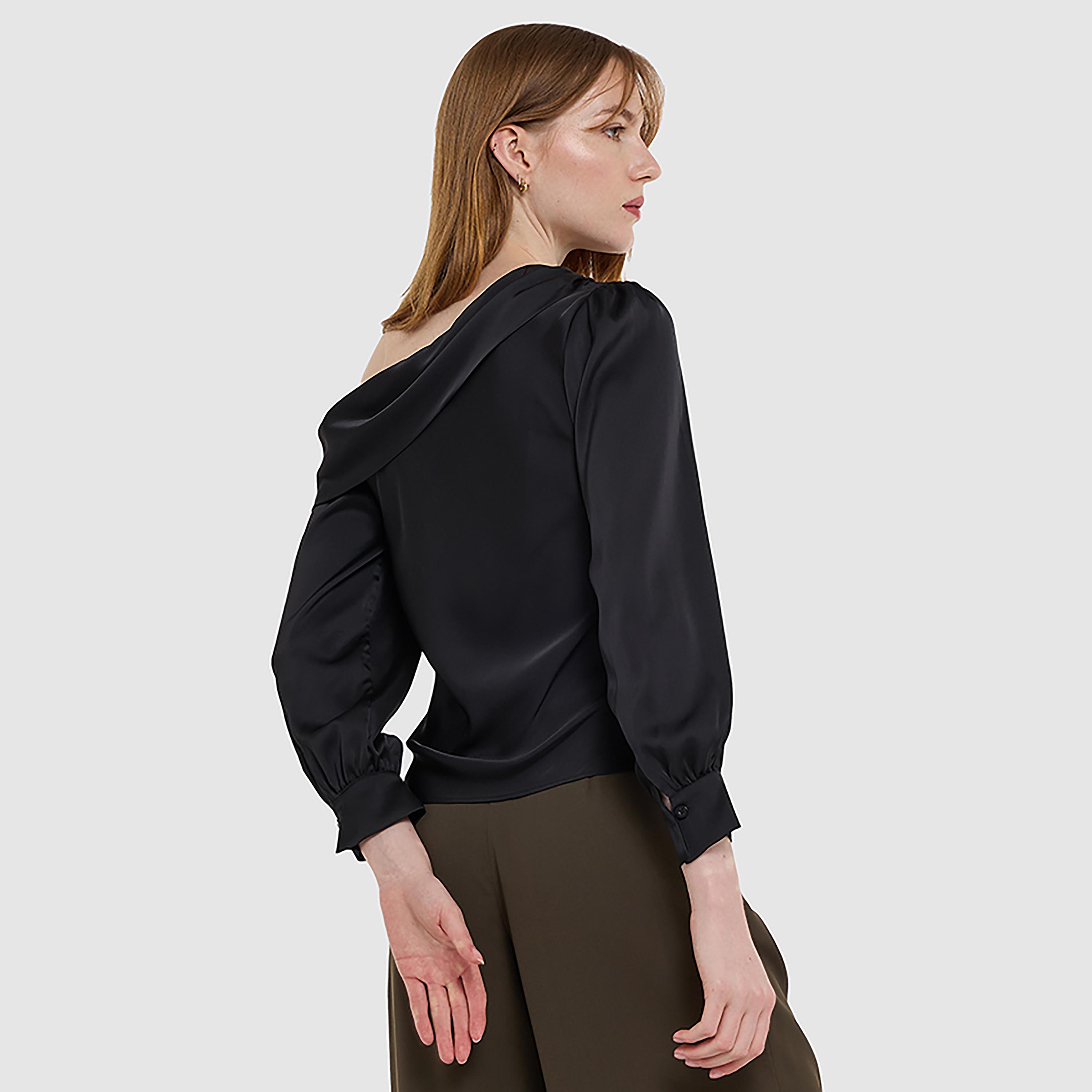 بلوزة نسائية ساتان بكتف واحد وأكمام منفوخة من بي سي بي جي-women-clothing-shirtsandblouses-blouses-image-8