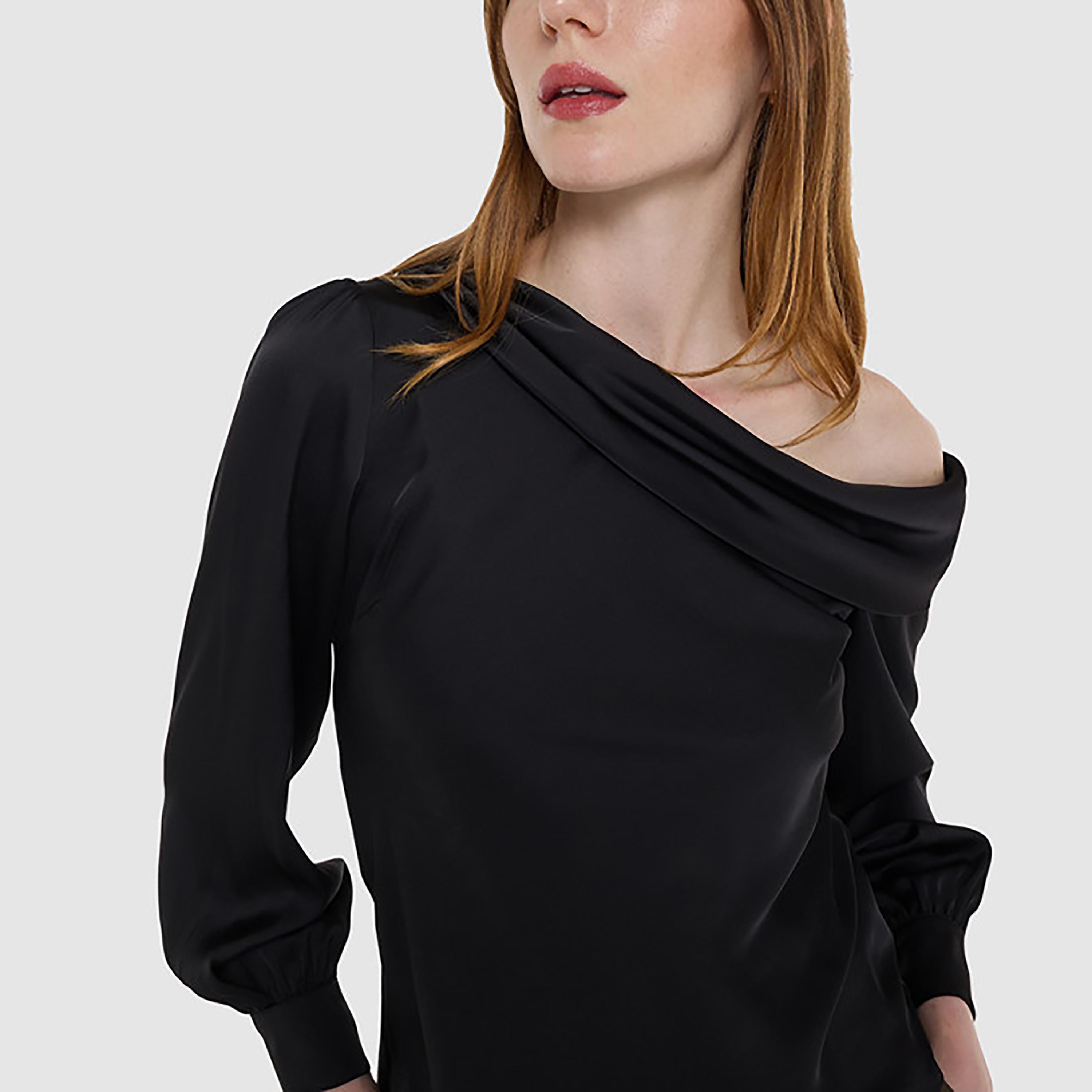 بلوزة نسائية ساتان بكتف واحد وأكمام منفوخة من بي سي بي جي-women-clothing-shirtsandblouses-blouses-image-10