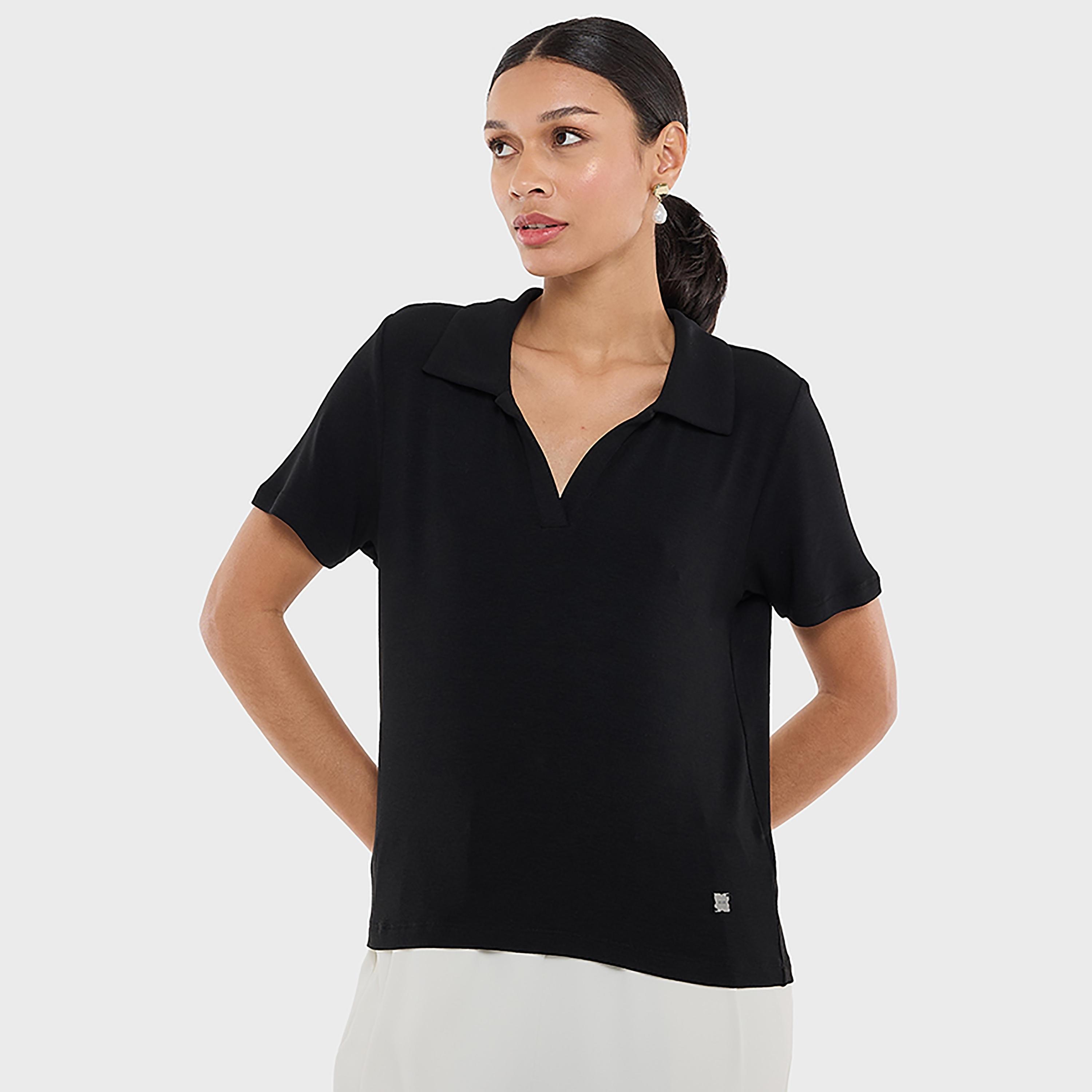 تي شورت بياقة جوني للنساء من بي سي بي جي-women-clothing-tshirts-image-4