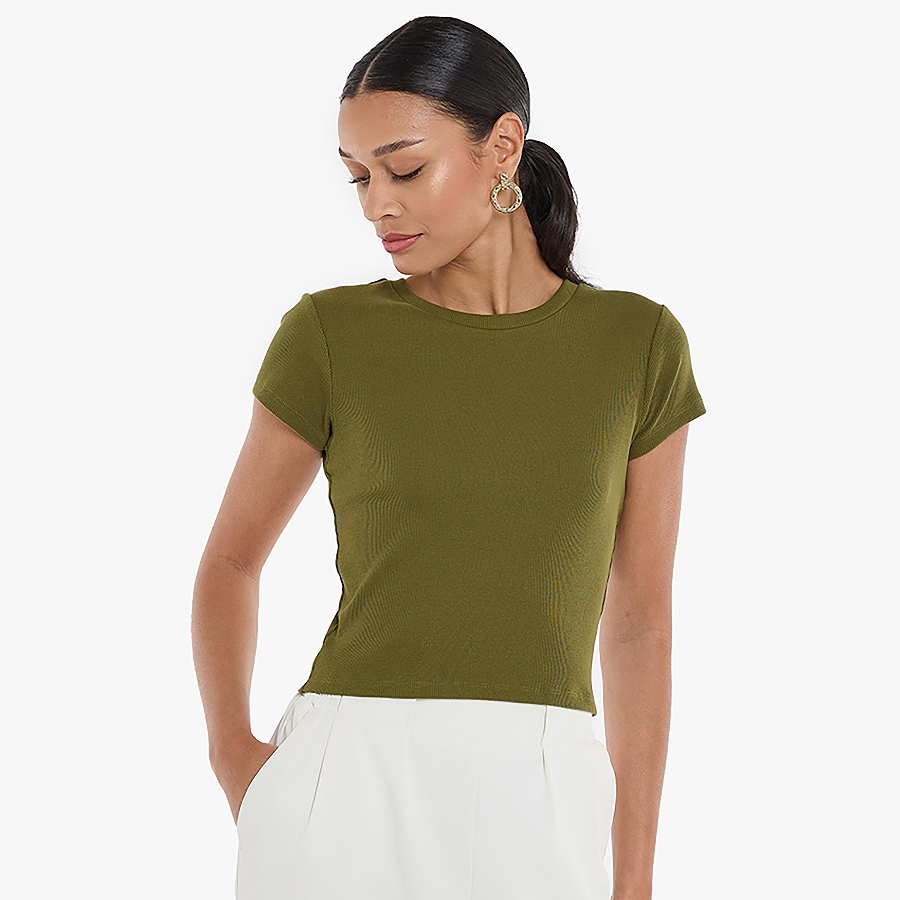 تي شورت نسائي مضلع من بي سي بي جي-women-clothing-tshirts-image-9