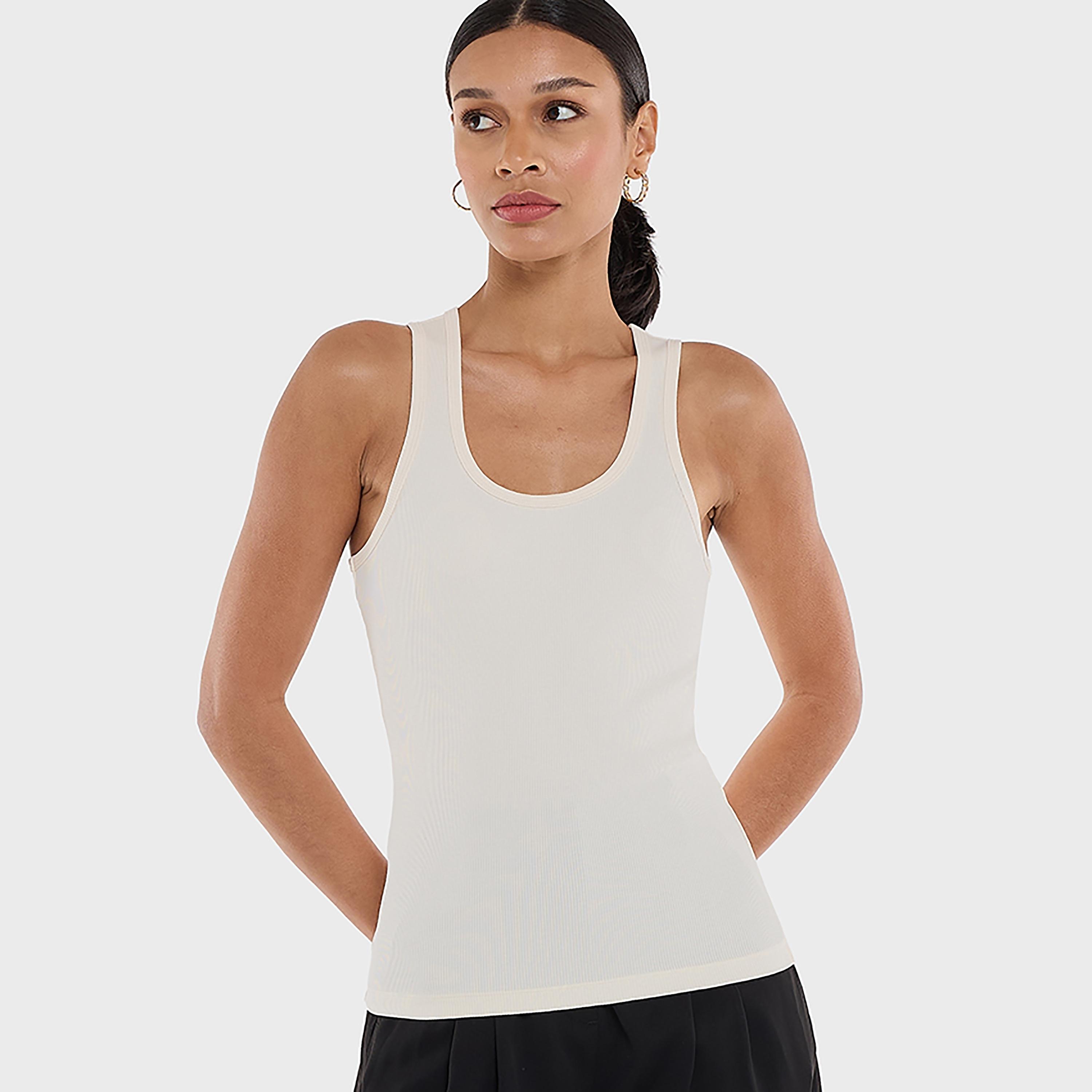 بلوزة نسائية بدون أكمام مضلعة بفتحة رقبة دائرية للنساء من بي سي بي جي-women-clothing-tshirts-image-5