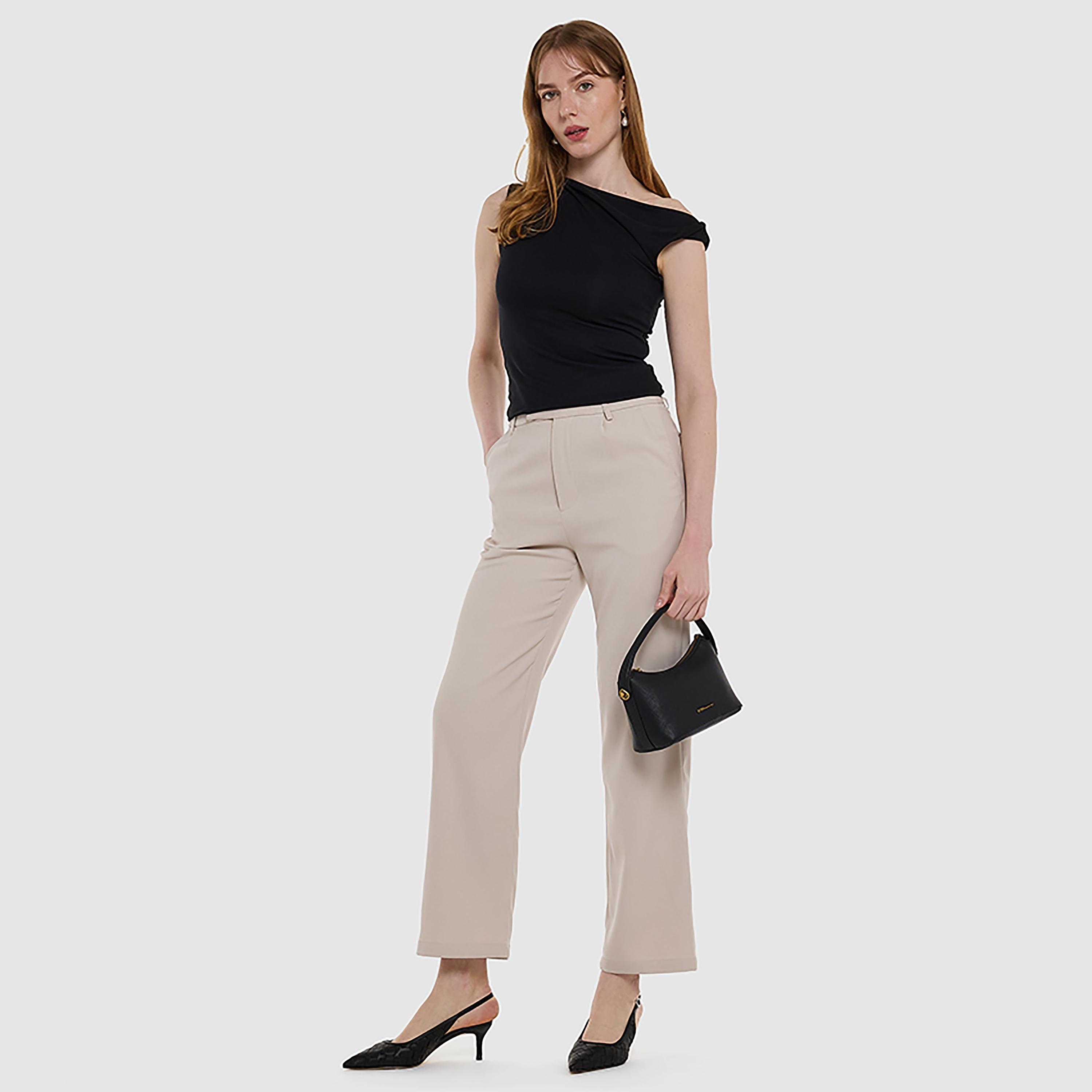 BCBG Ruched Asymmetric Neck Women's Top-women-clothing-shirtsandblouses-blouses-image-2