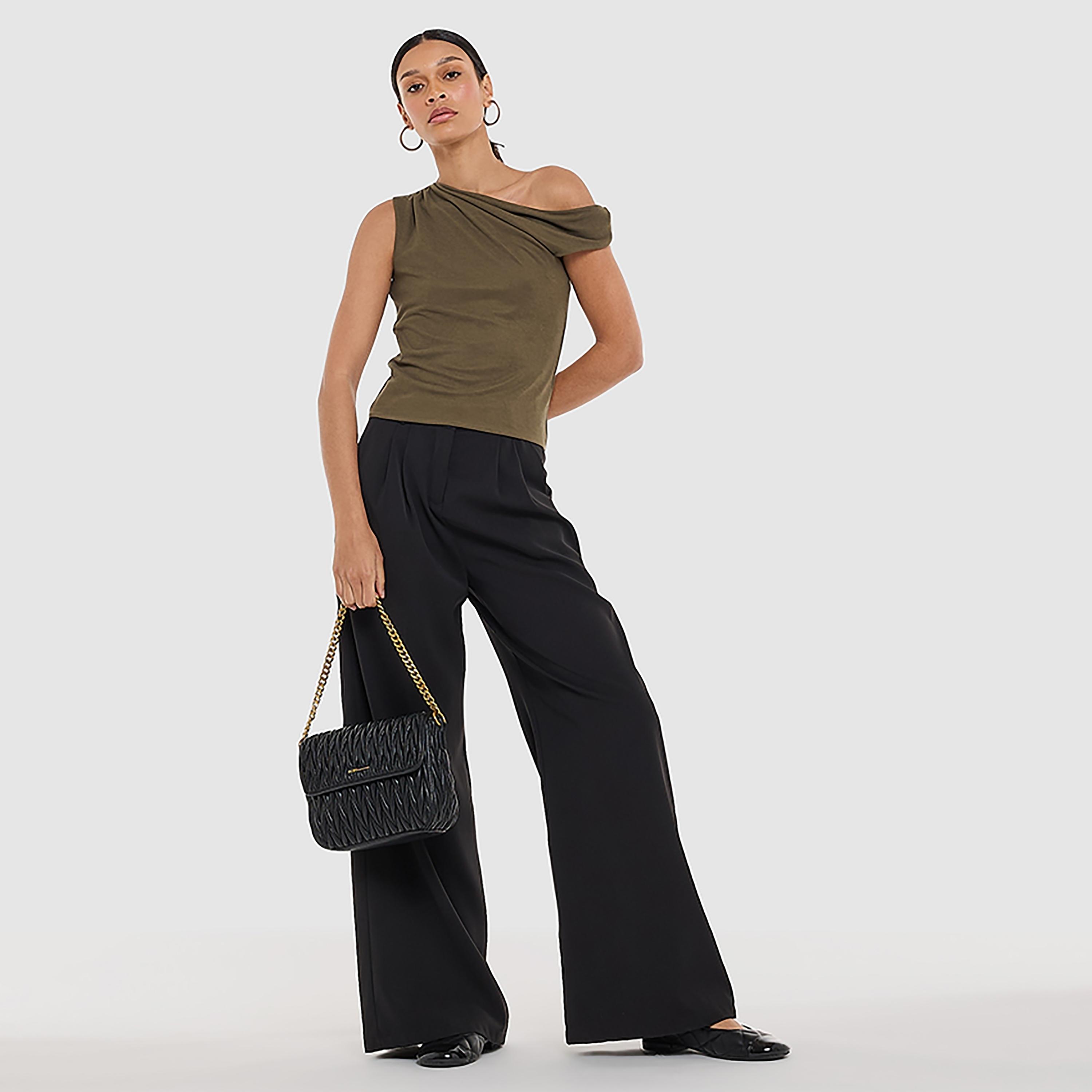 BCBG Ruched Asymmetric Neck Women's Top-women-clothing-shirtsandblouses-blouses-image-6