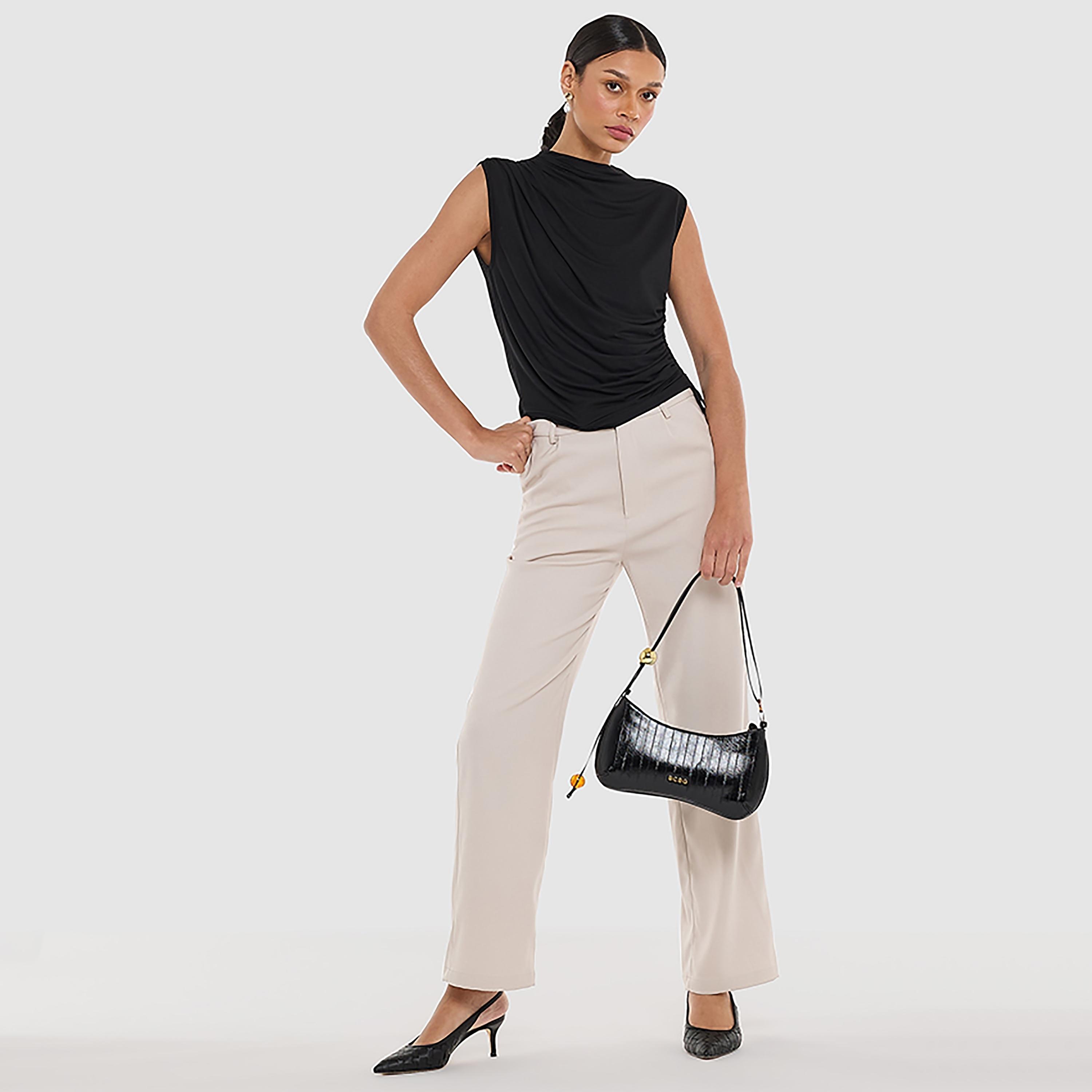بلوزة بياقة واسعة مكشكشة للنساء من بي سي بي جي-women-clothing-shirtsandblouses-blouses-image-2