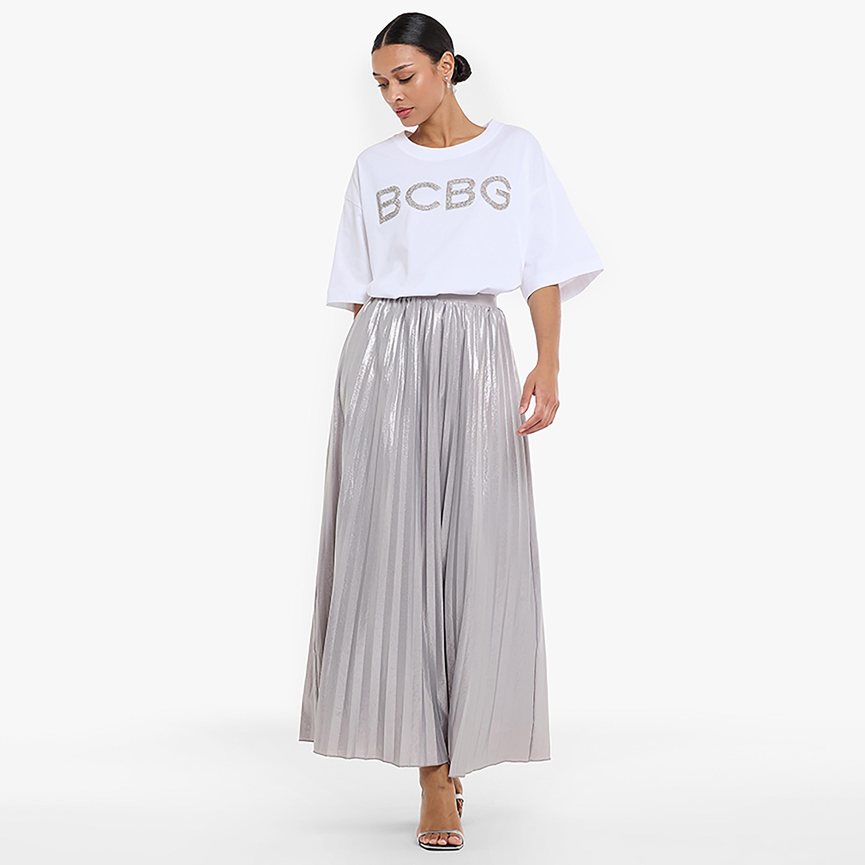 تيشيرت نسائي "أوفرسايز" بشعار مزين من بي سي بي جي-women-clothing-tshirts-image-10