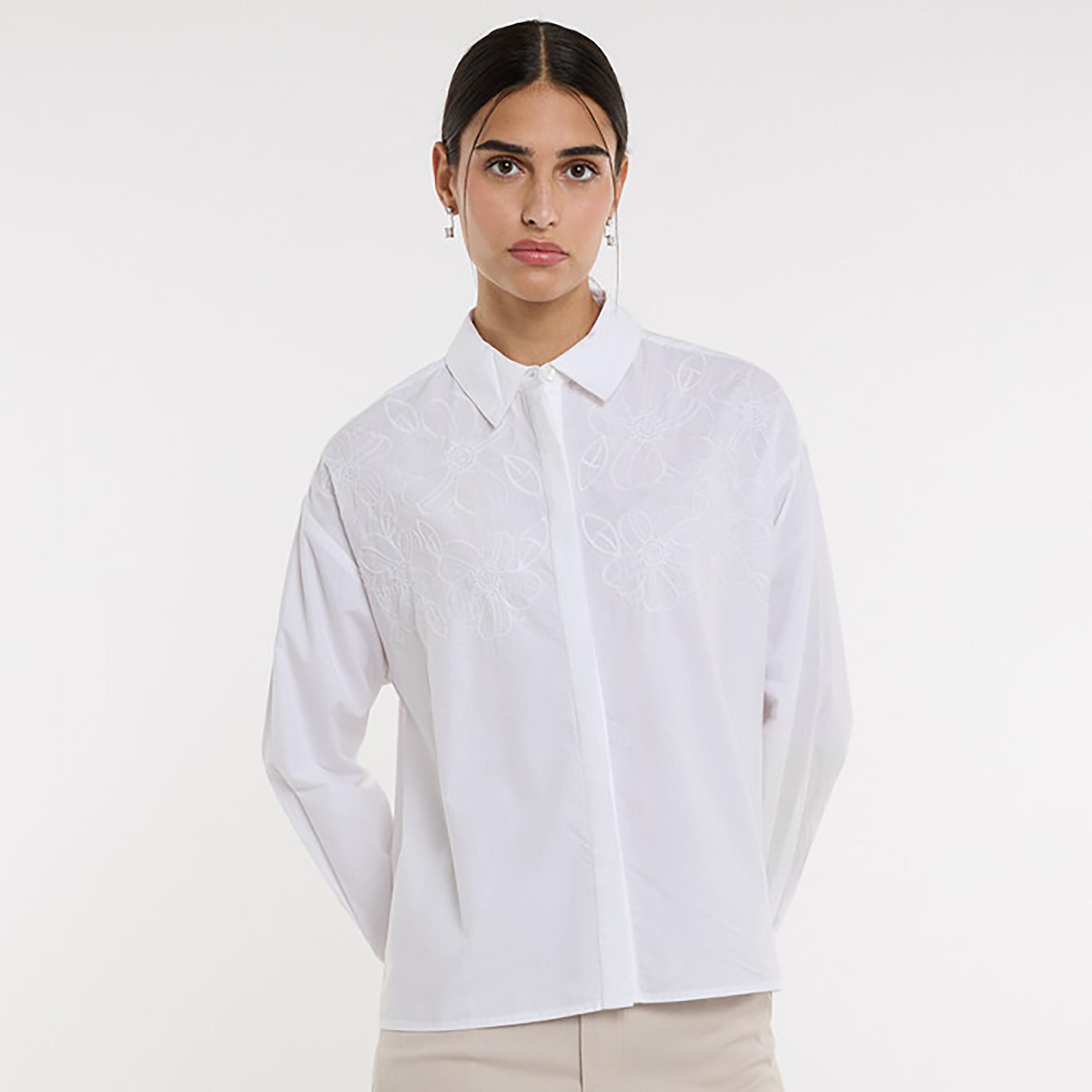 BCBG White Embroidered Women's Shirt-women-clothing-shirtsandblouses-shirts-image-1