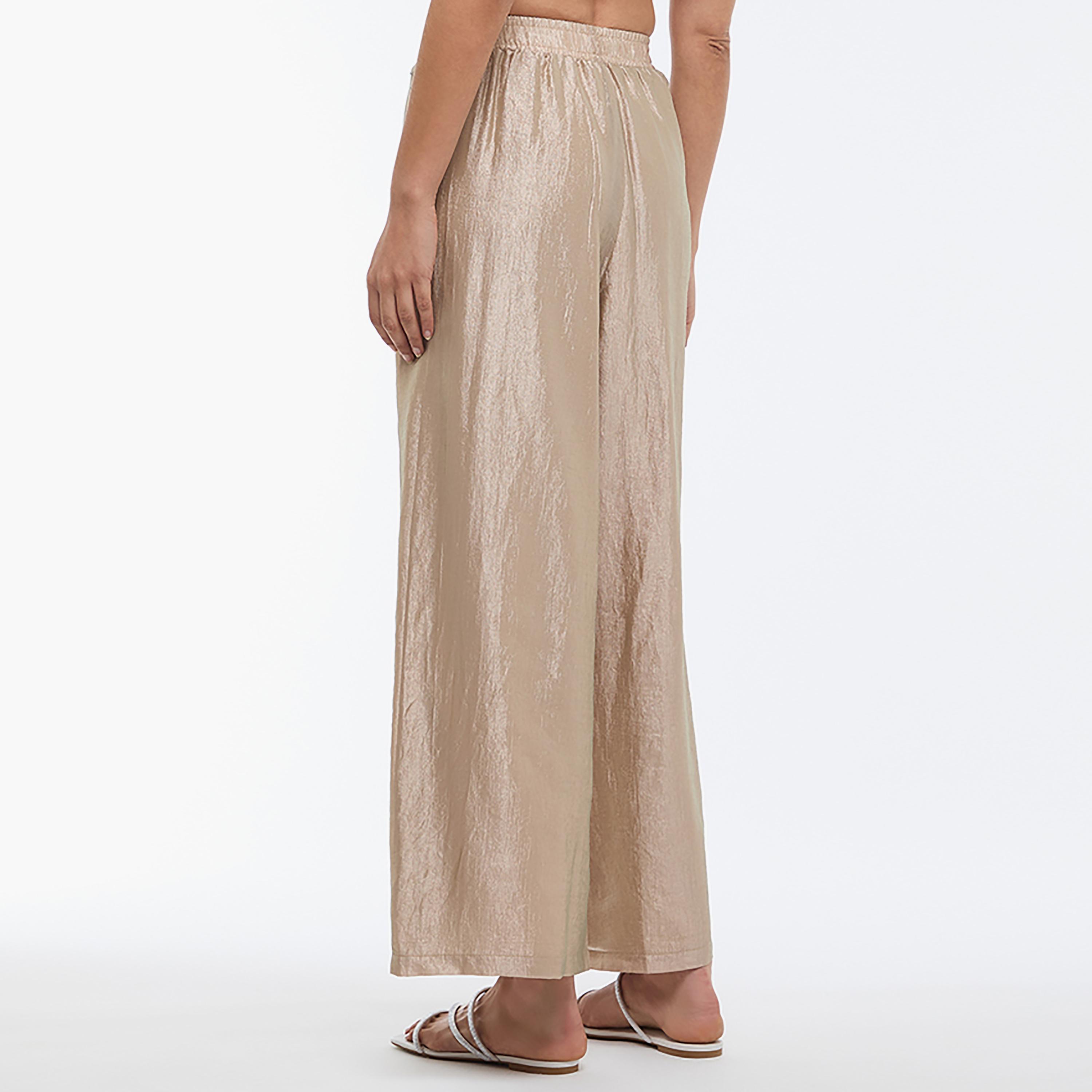 BCBG Gold Silky Wide Leg Women's Trousers-women-clothing-bottoms-trousers-image-4