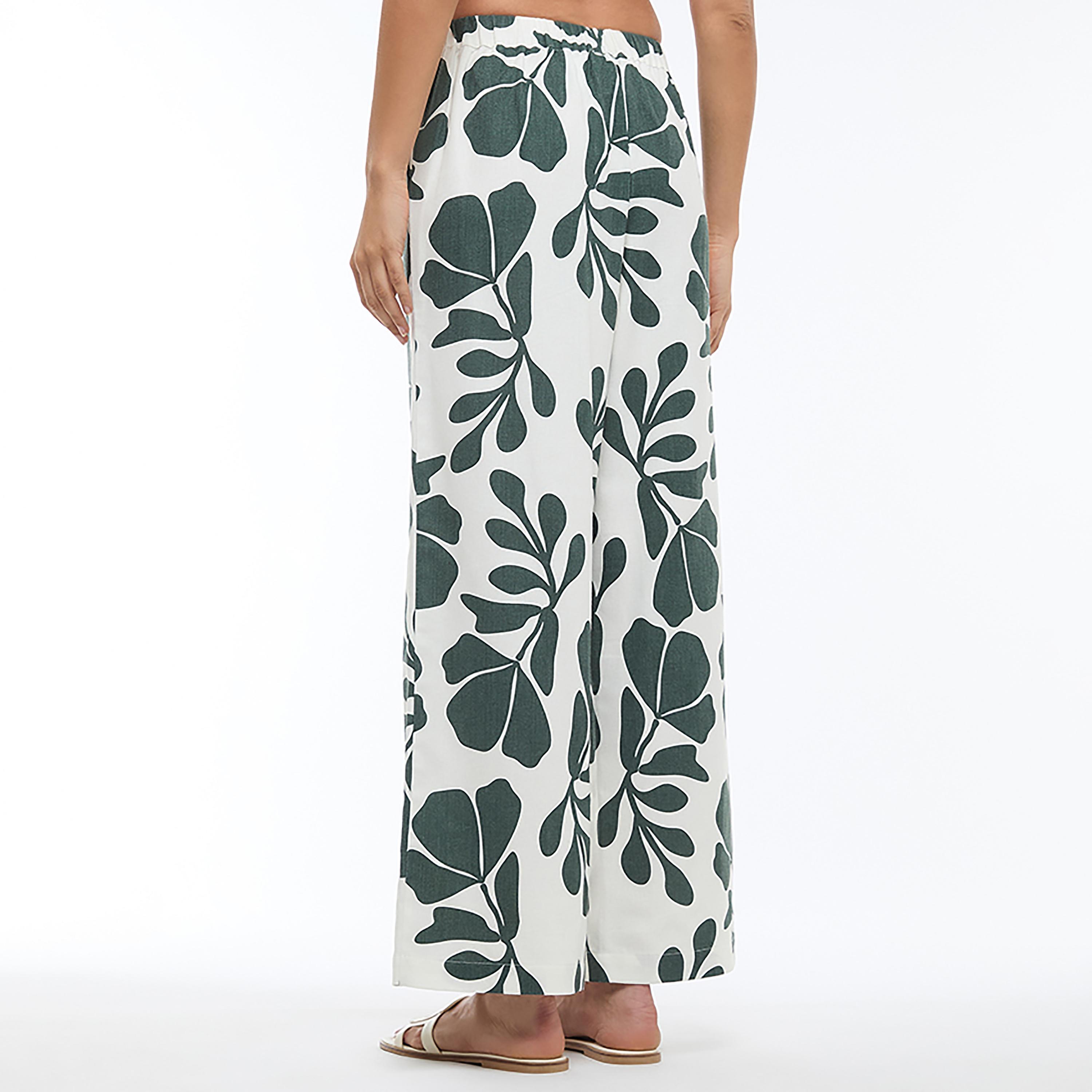 بنطلون نسائي أرجل واسعة من الكتان المطبوع متعدد الألوان من بي سي بي جي-women-clothing-bottoms-trousers-image-4