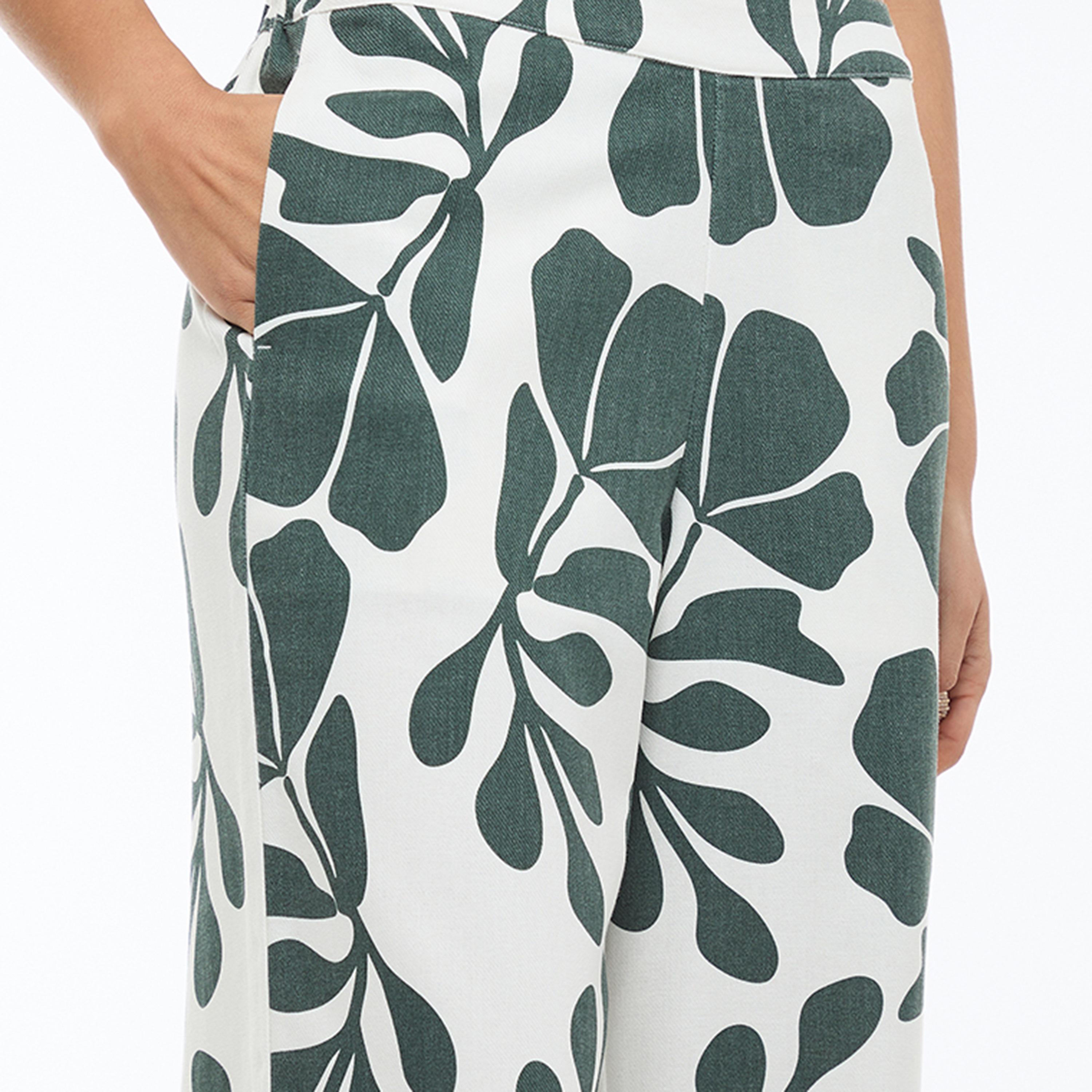 بنطلون نسائي أرجل واسعة من الكتان المطبوع متعدد الألوان من بي سي بي جي-women-clothing-bottoms-trousers-image-5