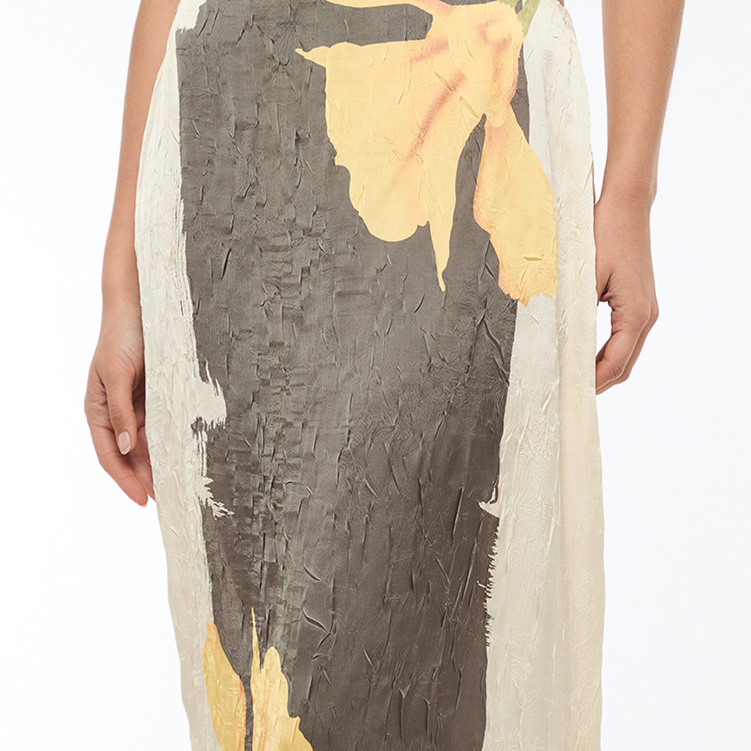 تنورة نسائية قصة "شيفت" ساتان مجعد بطبعة زهور متعددة الألوان من بي سي بي جي-women-clothing-bottoms-skirts-image-5