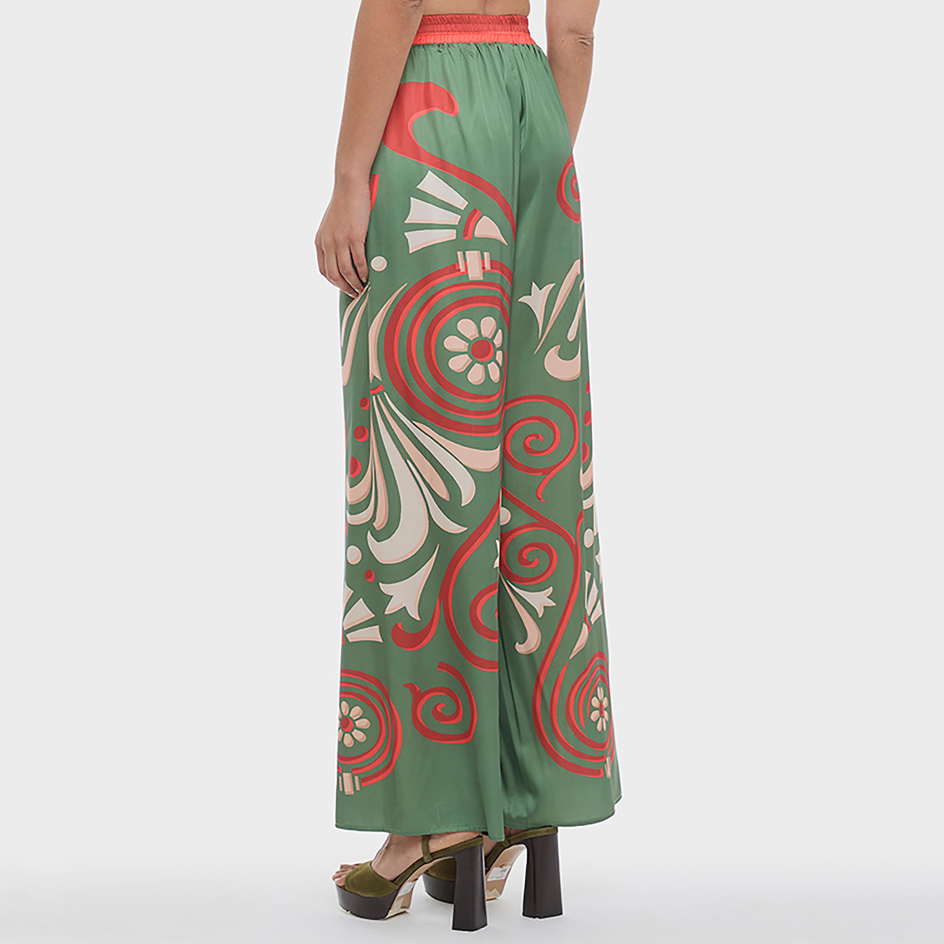 بنطلون نسائي أرجل واسعة بطبعة زخرفية تجريدية متعددة الألوان من بي سي بي جي-women-clothing-bottoms-trousers-image-4