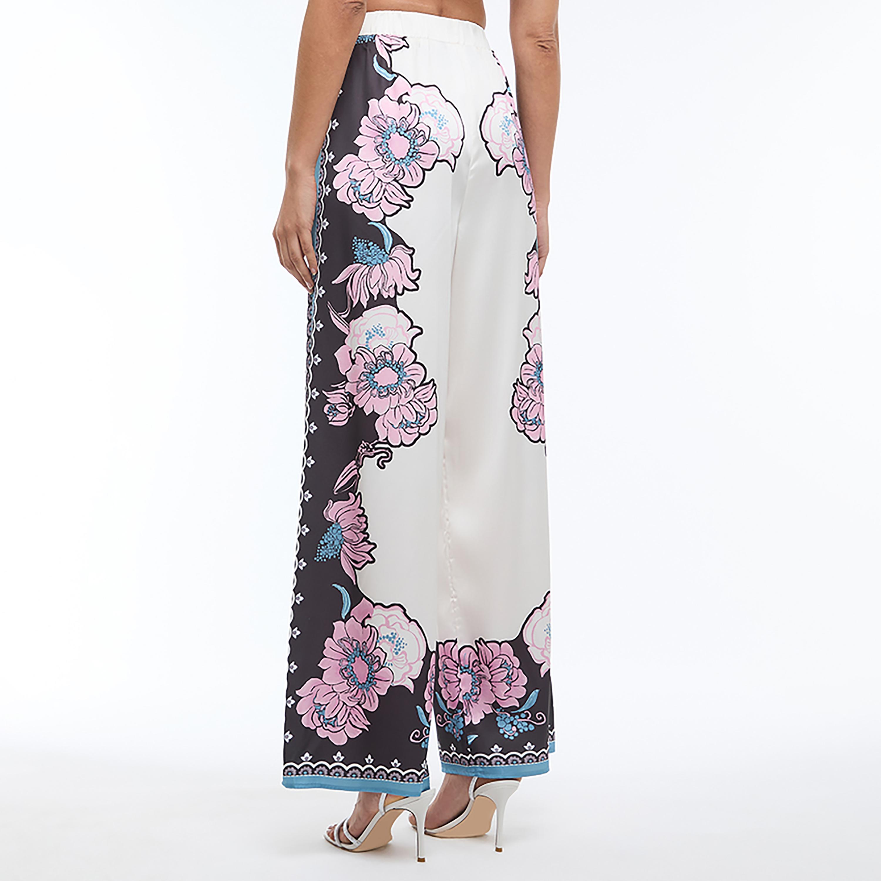 BCBG Multicolour Floral Print Wide Leg Women's Trousers-women-clothing-bottoms-trousers-image-4