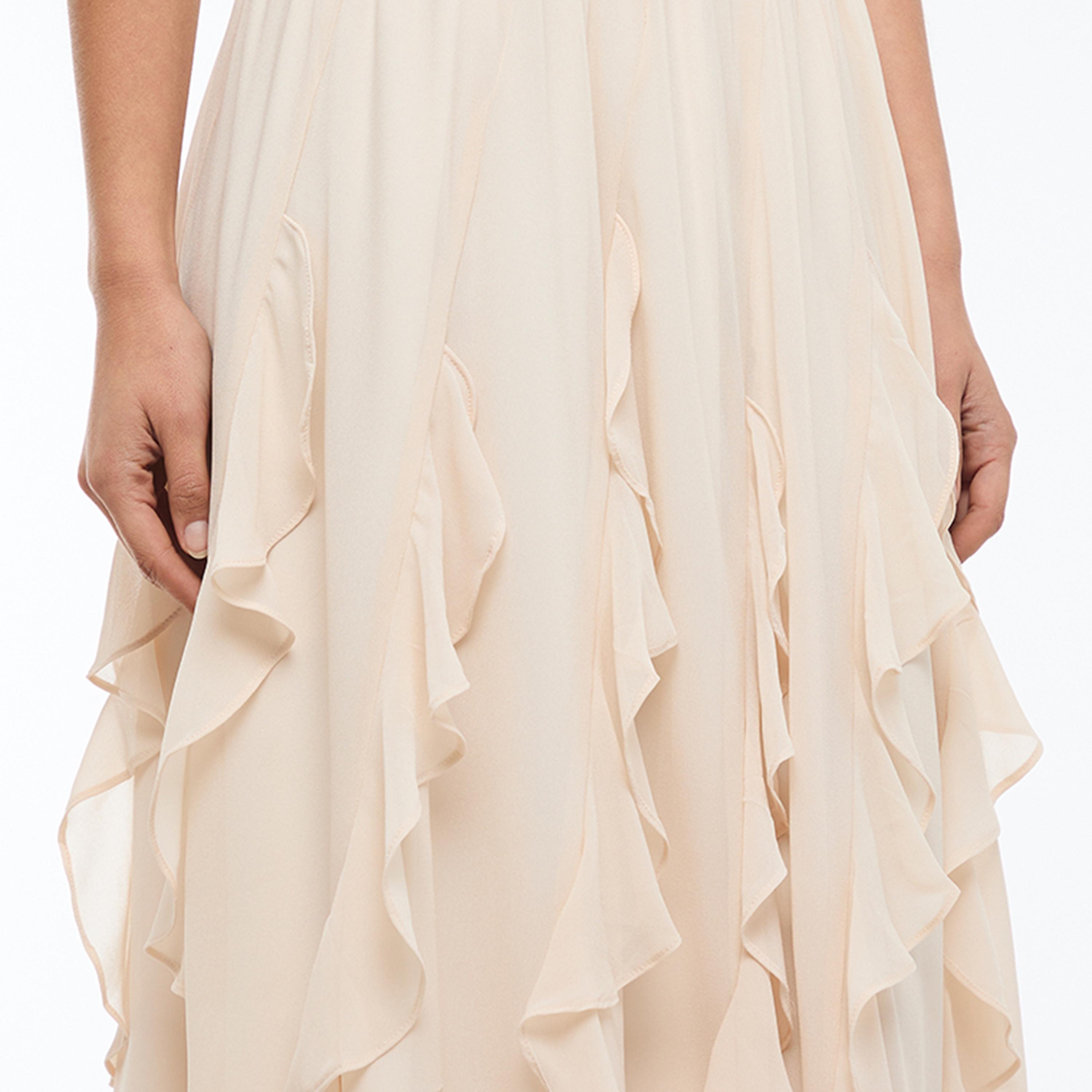 تنورة نسائية غير متماثلة بكشكشة لون بيج من بي سي بي جي-women-clothing-bottoms-skirts-image-5