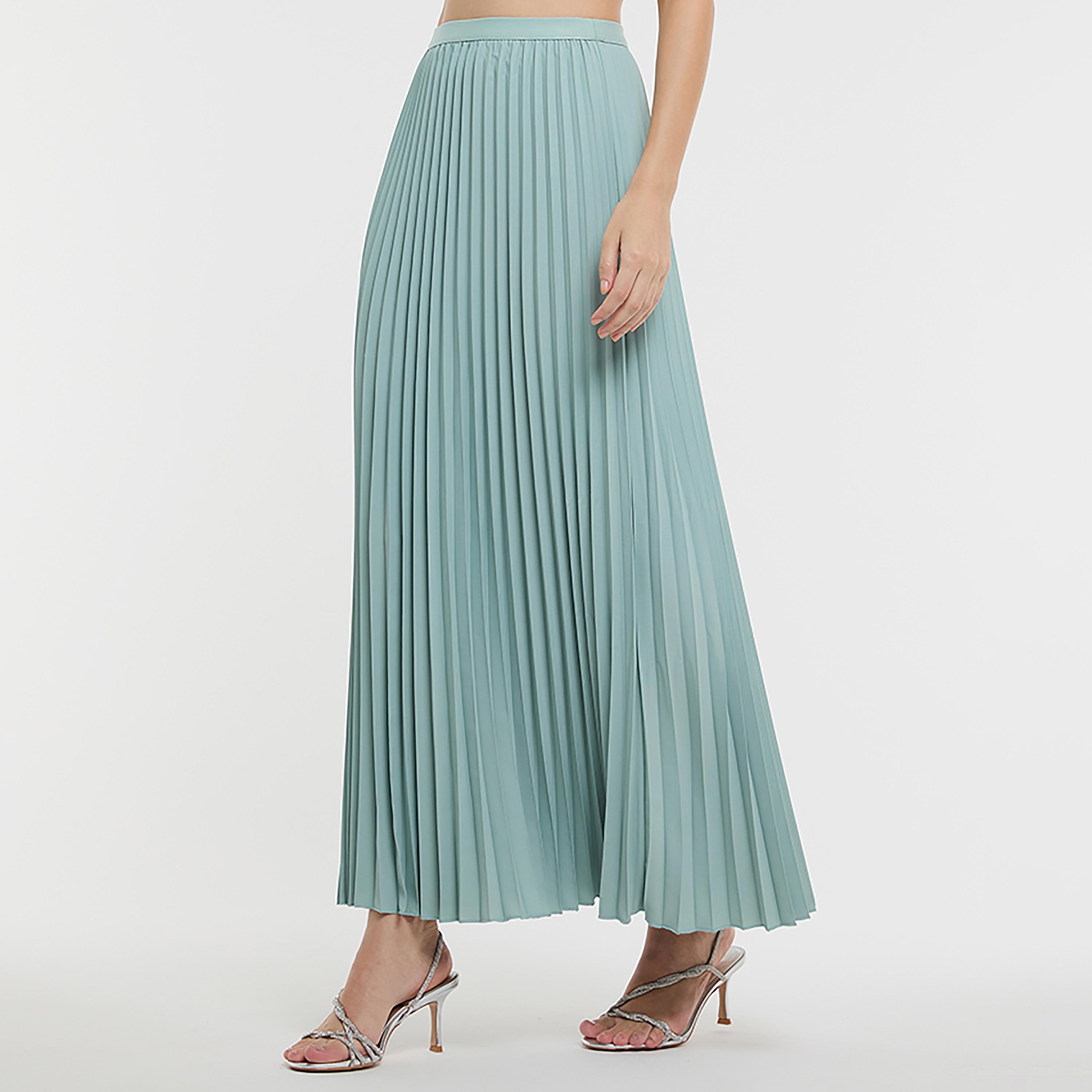 BCBG Blue Pleated A-Line Women's Maxi Skirt-women-clothing-skirts-image-5