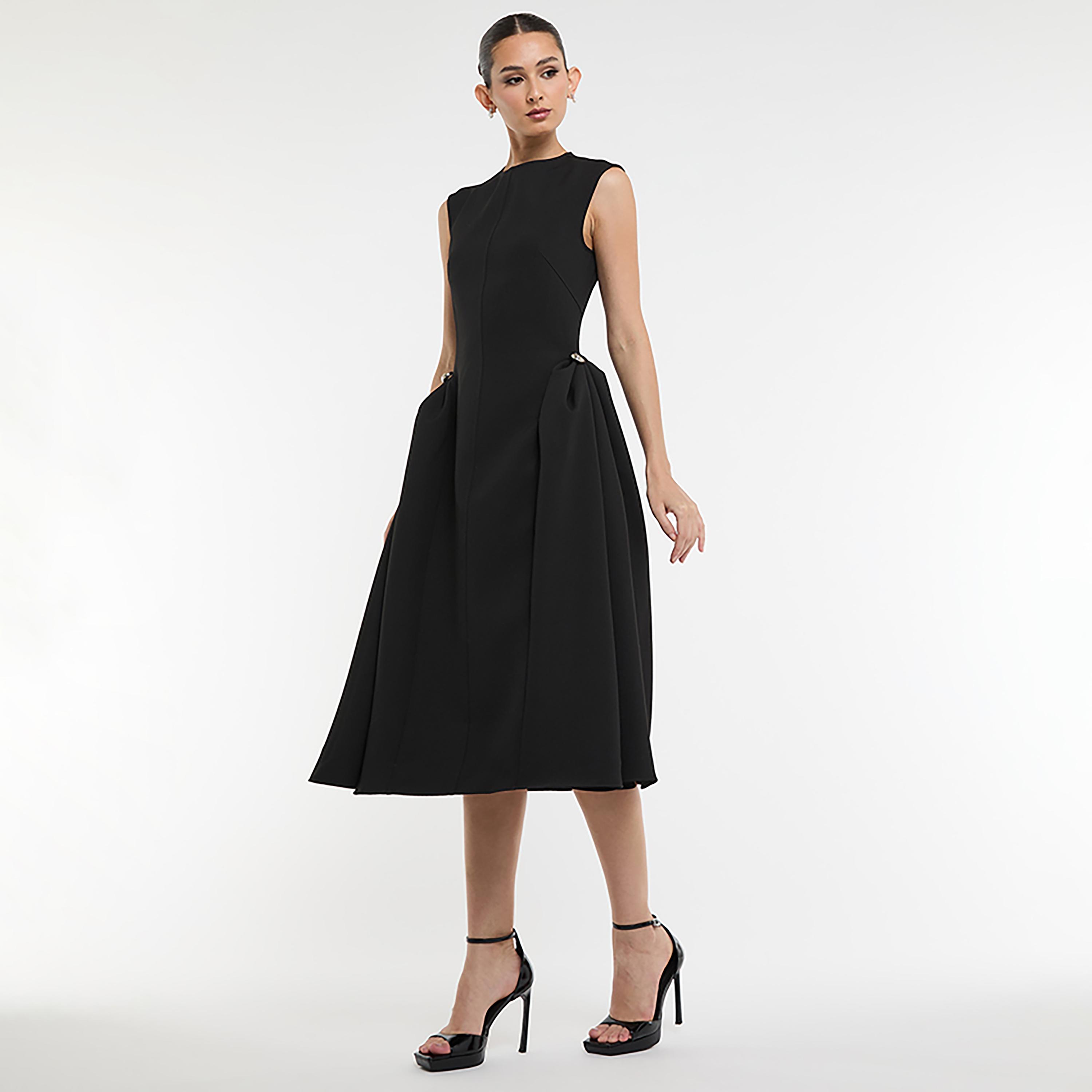 فستان ميدي حريمي بقصة فيت آند فلير من بي سي بي جي-women-clothing-dresses-image-2
