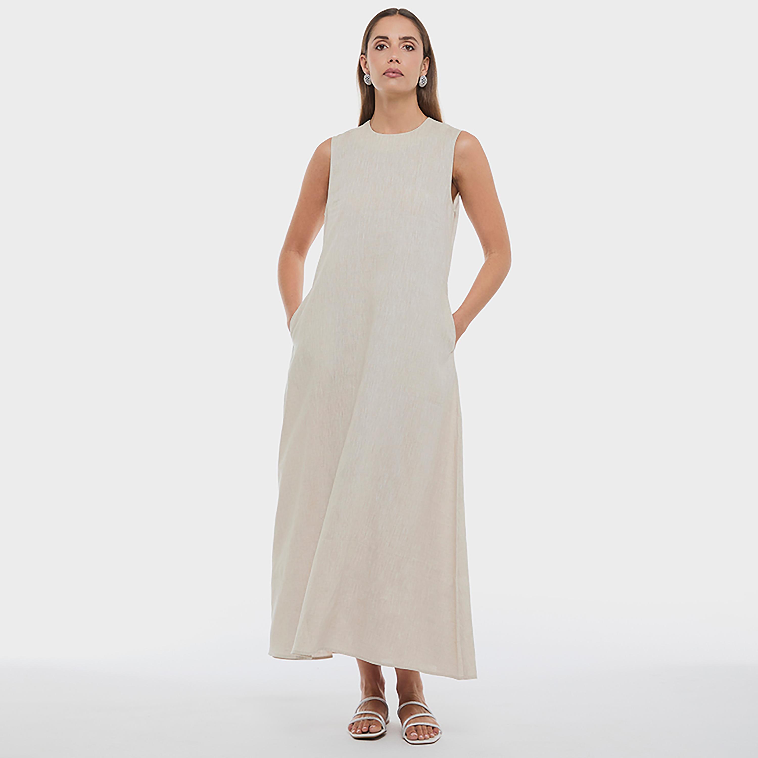 BCBG Beige Women's Maxi Dress-women-clothing-dresses-image-5