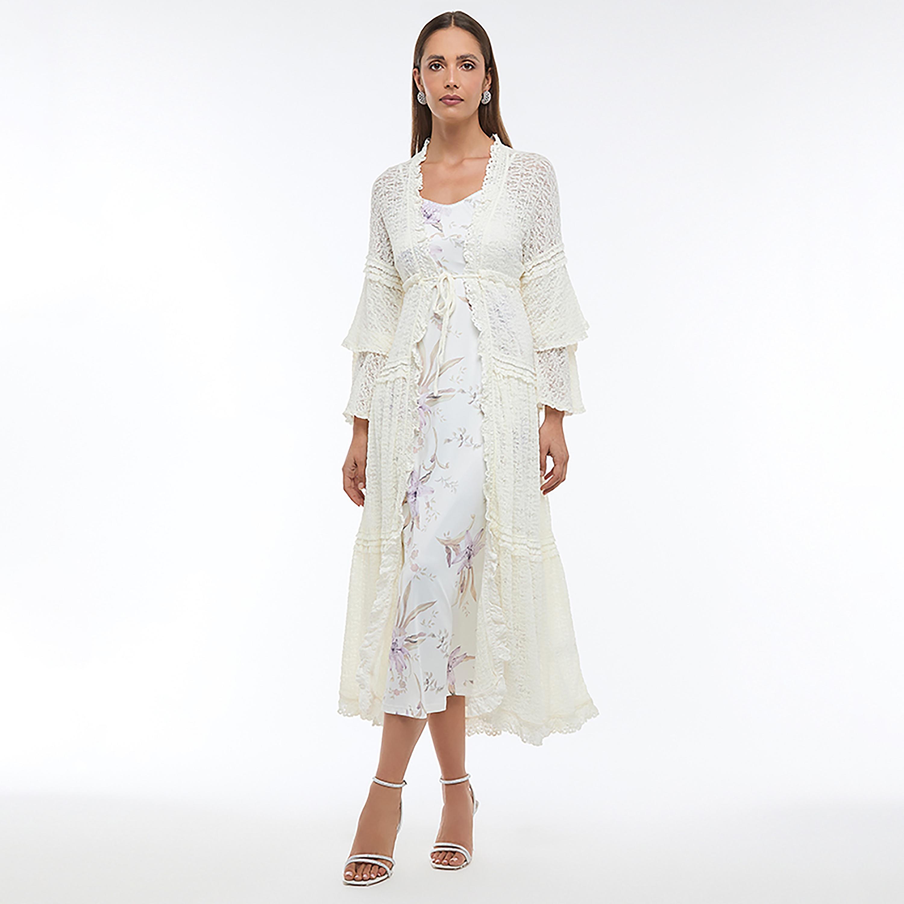 BCBG White All-Over Lace Open-Front Layered Bell Sleeves Women's Kimono Shrug-women-winterwear-coatsandjackets-jackets-image-2