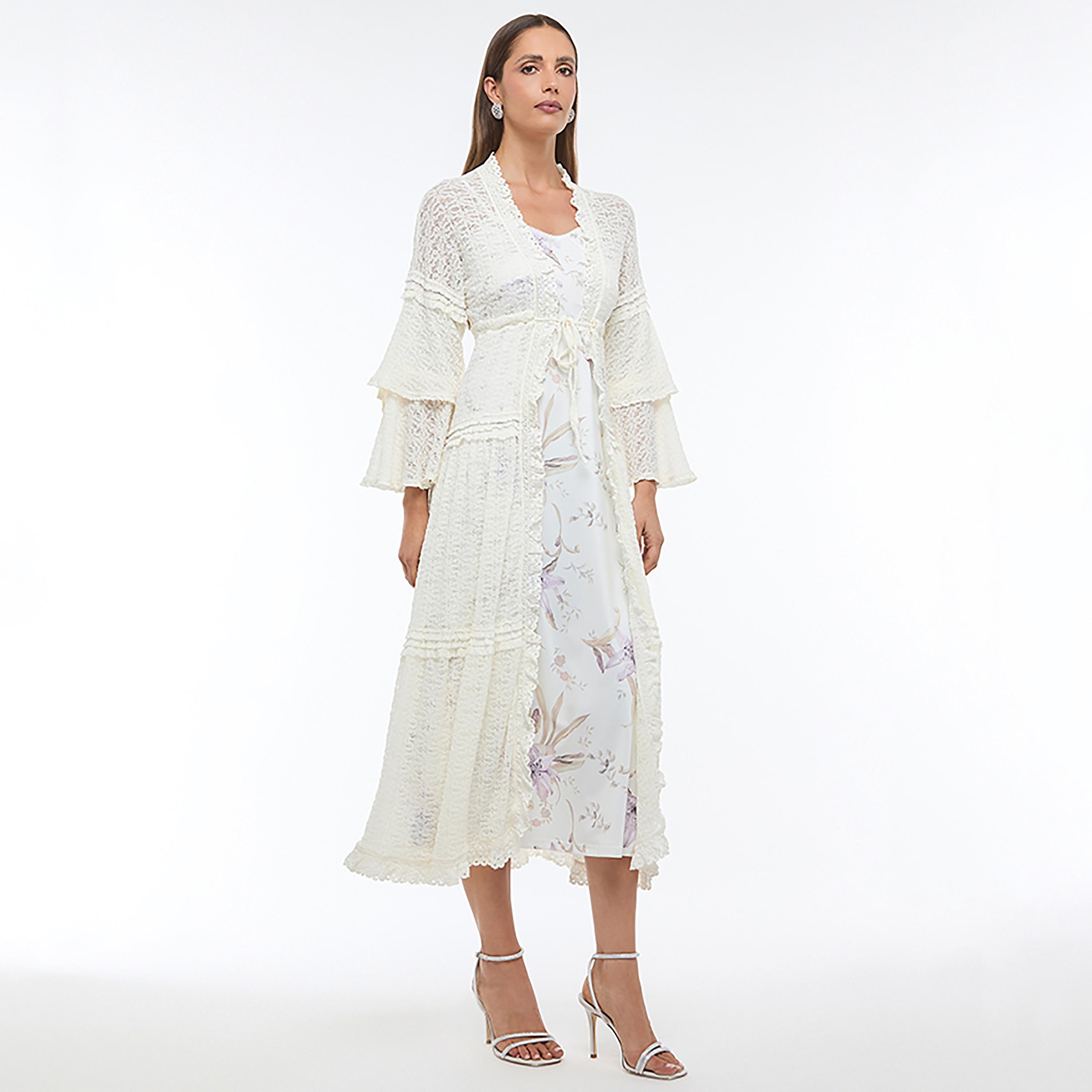 BCBG White All-Over Lace Open-Front Layered Bell Sleeves Women's Kimono Shrug-women-winterwear-coatsandjackets-jackets-image-3