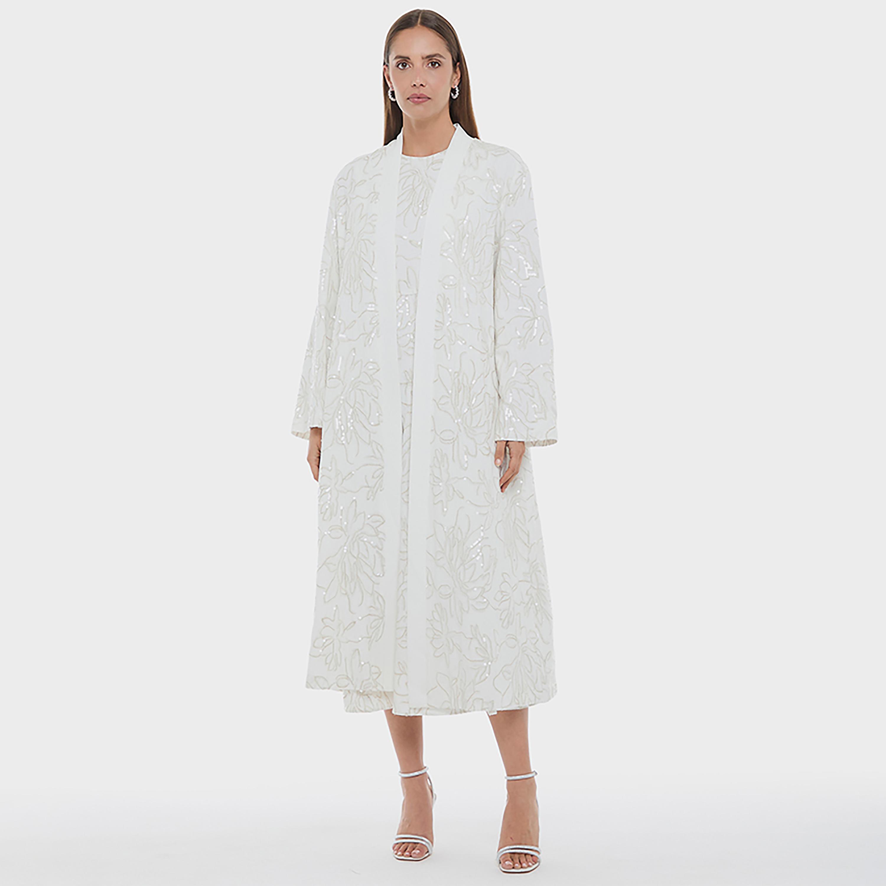 قفطان نسائي مفتوح من الأمام بتطريز وترتر لون أبيض من بي سي بي جي-women-winterwear-coatsandjackets-jackets-image-1