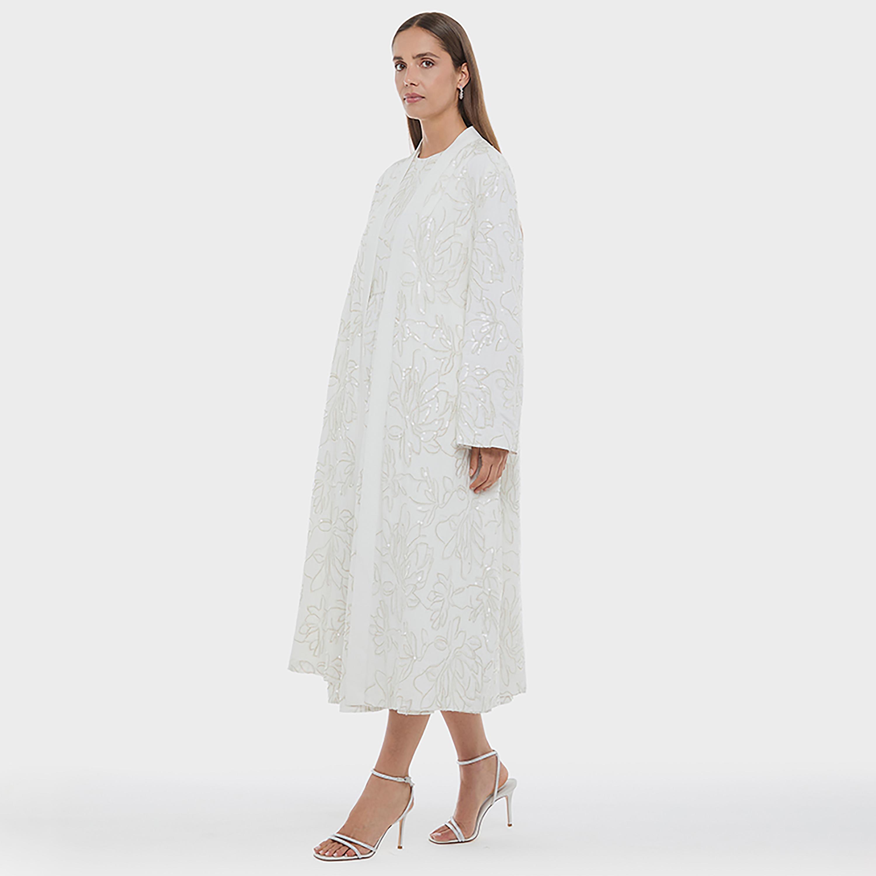 قفطان نسائي مفتوح من الأمام بتطريز وترتر لون أبيض من بي سي بي جي-women-winterwear-coatsandjackets-jackets-image-3