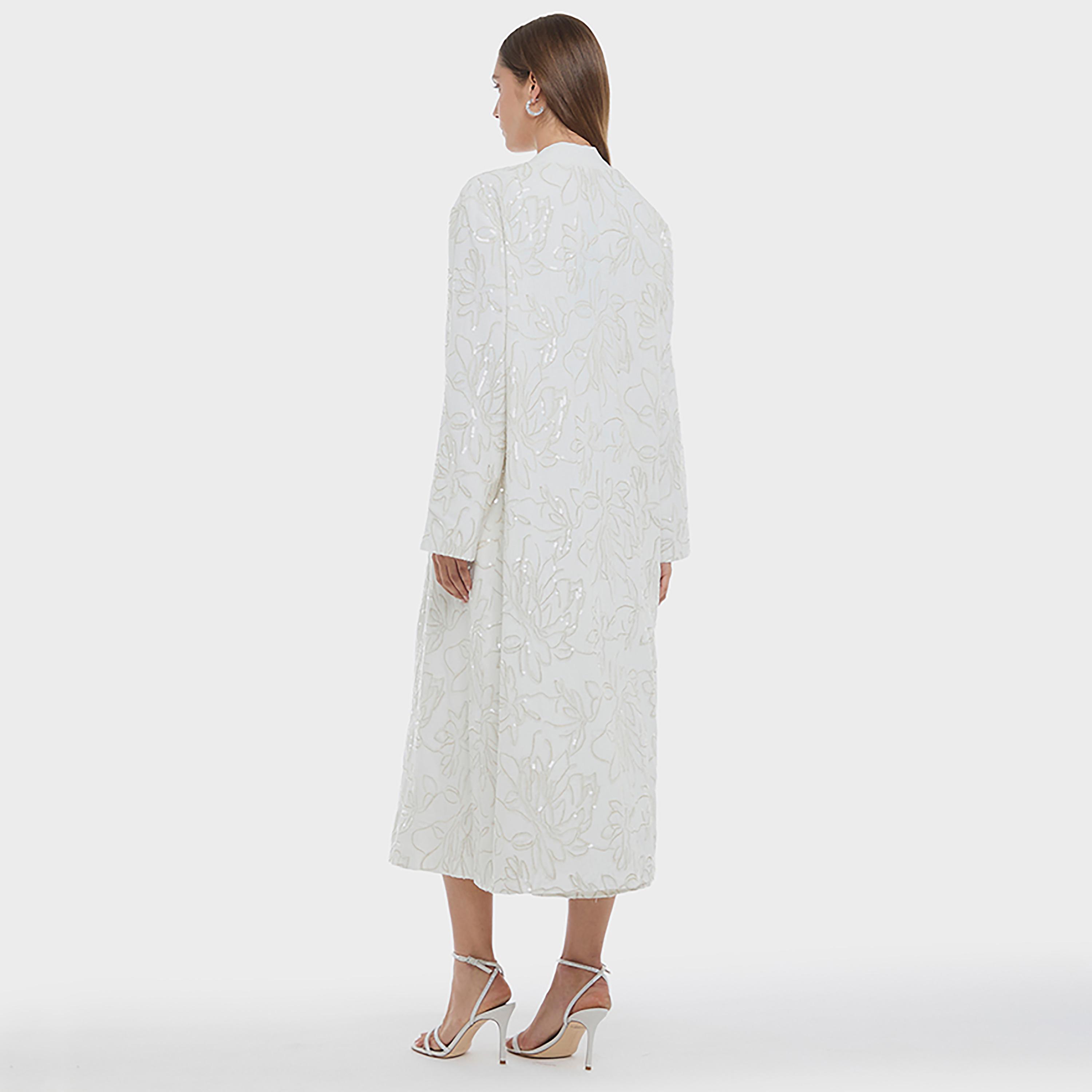 BCBG White Embroidered Sequined Open-Front Women's Kaftan-women-winterwear-coatsandjackets-jackets-image-4