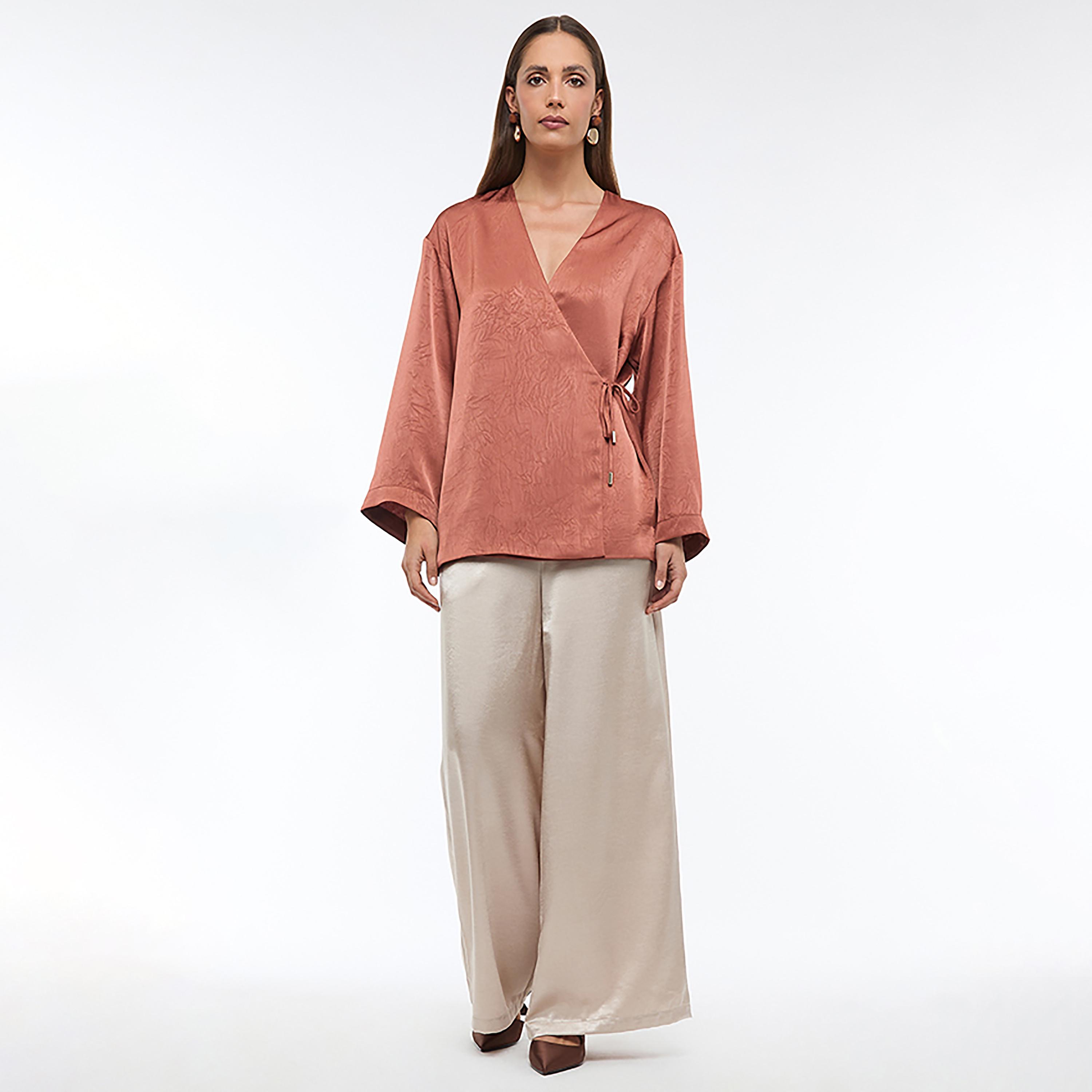 BCBG Rust Women's Wrap Top-women-clothing-shirtsandblouses-blouses-image-2