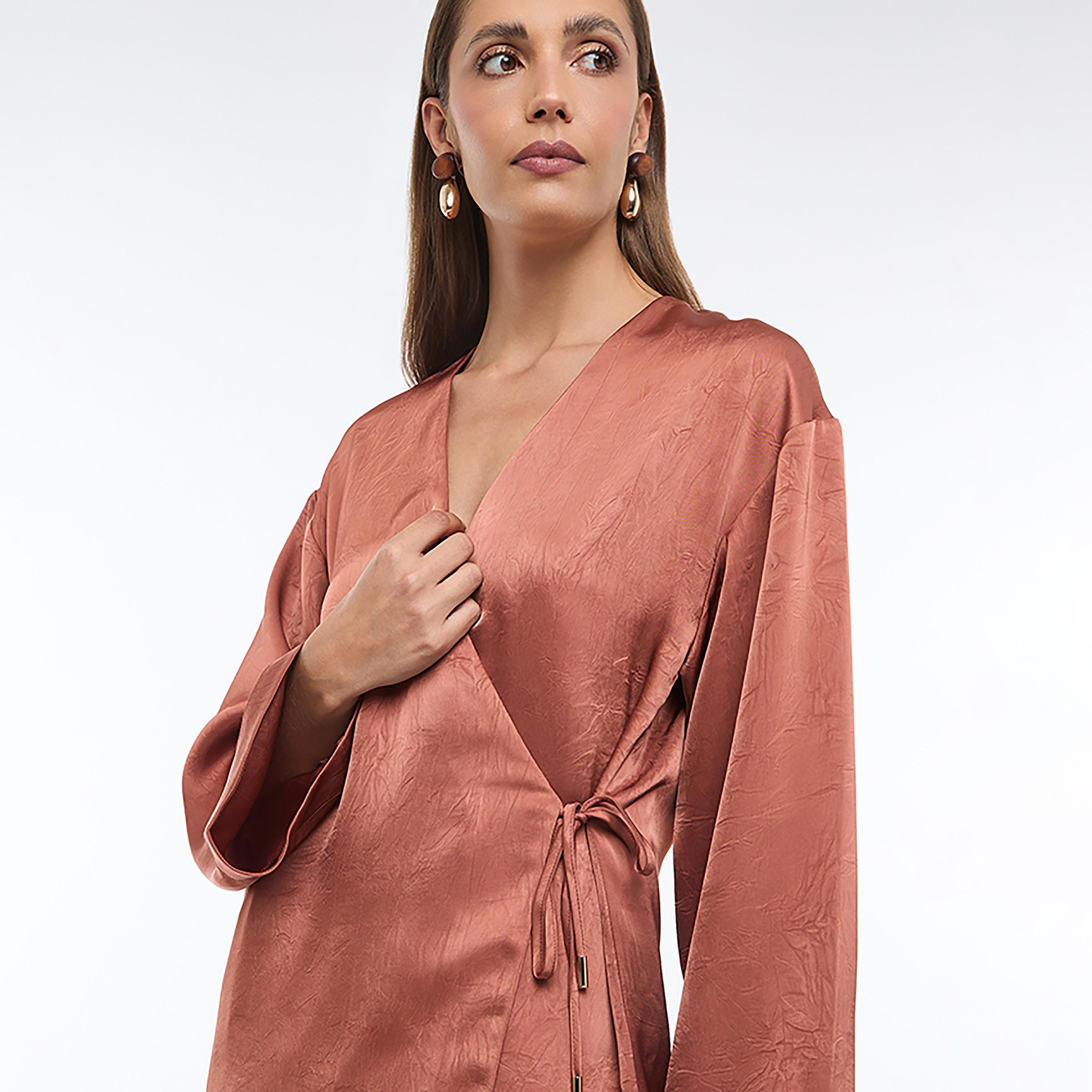 BCBG Rust Women's Wrap Top-women-clothing-shirtsandblouses-blouses-image-4