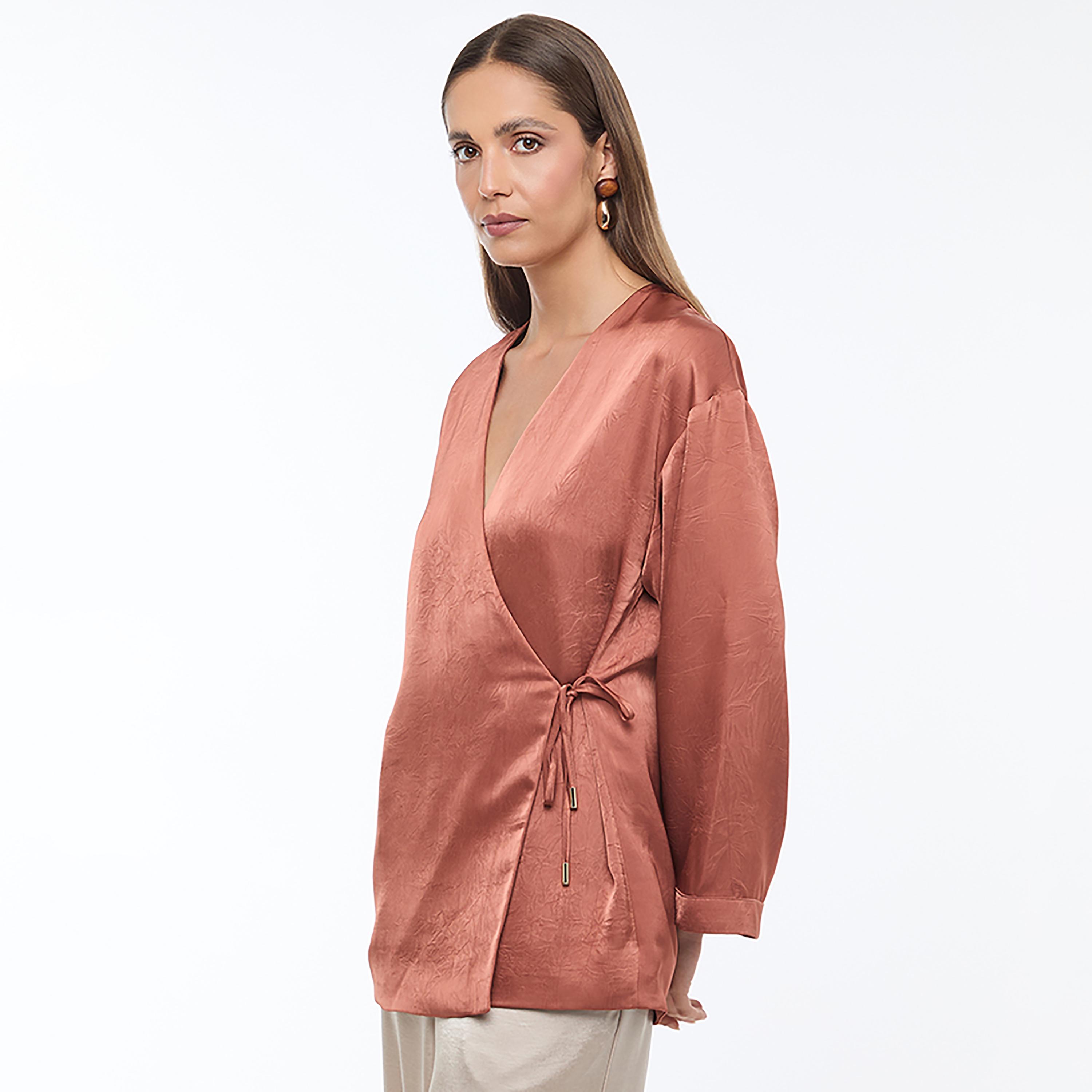 BCBG Rust Women's Wrap Top-women-clothing-shirtsandblouses-blouses-image-5