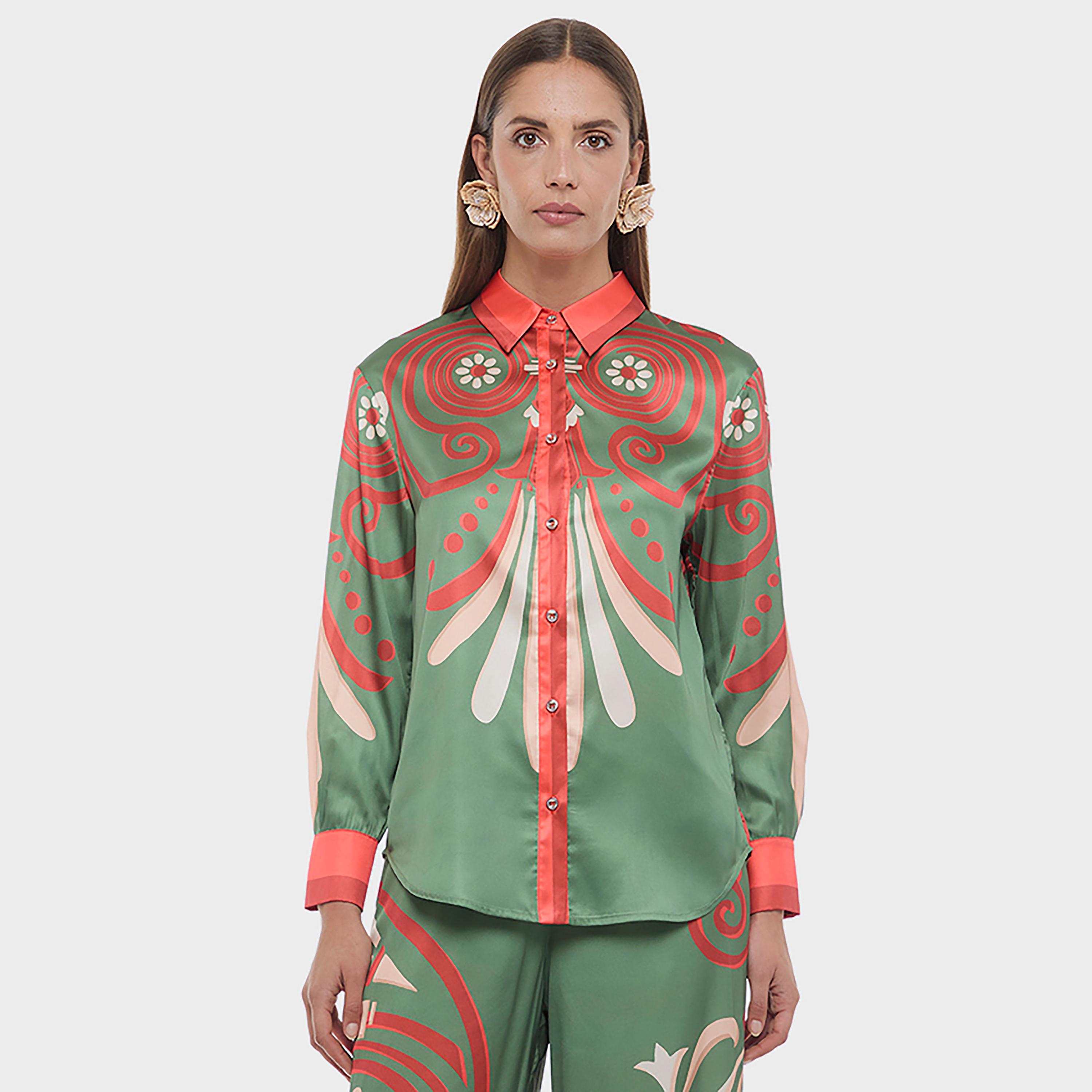 BCBG Multicolour Abstract Ornamental Print Women's Shirt-women-clothing-shirtsandblouses-shirts-image-1