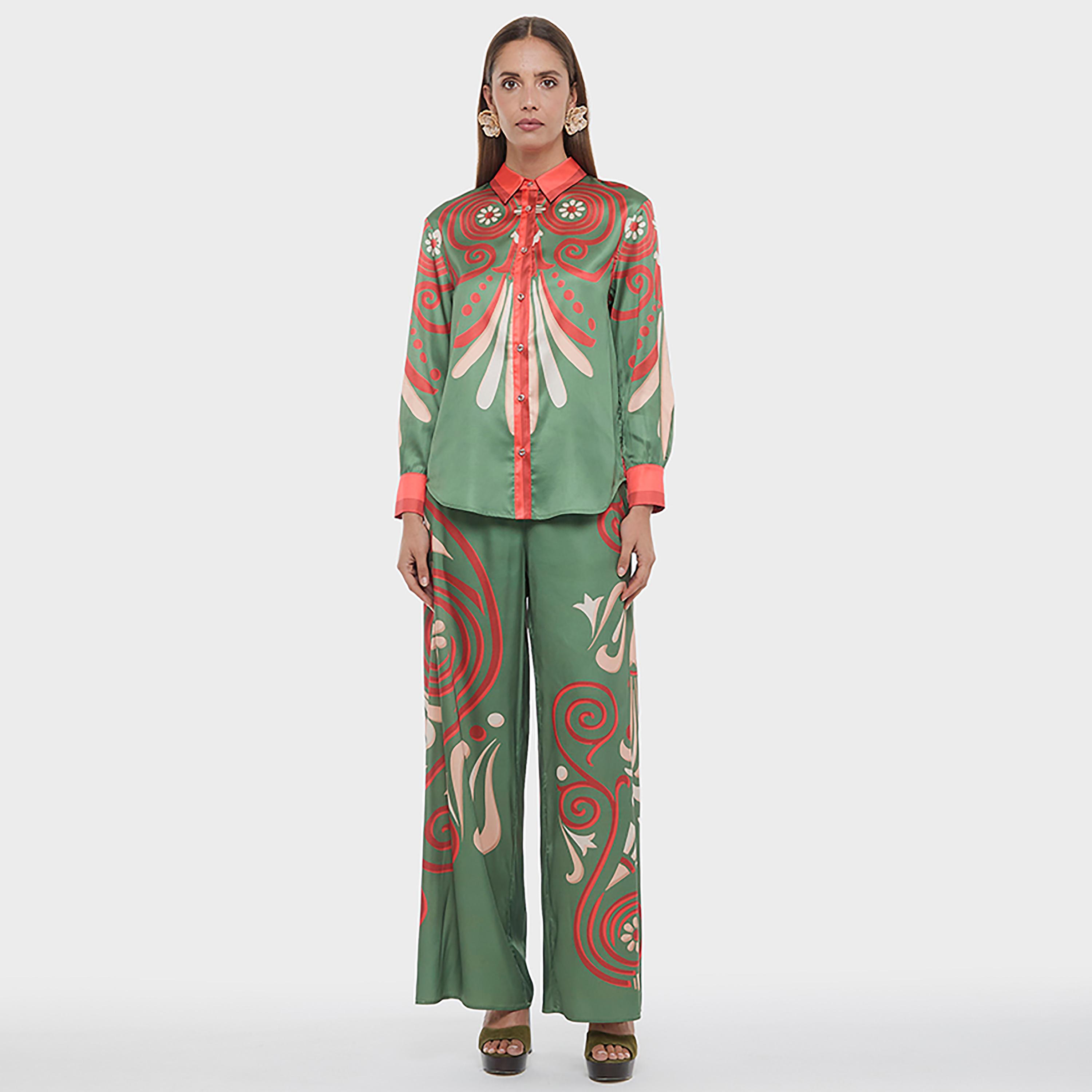 BCBG Multicolour Abstract Ornamental Print Women's Shirt-women-clothing-shirtsandblouses-shirts-image-2