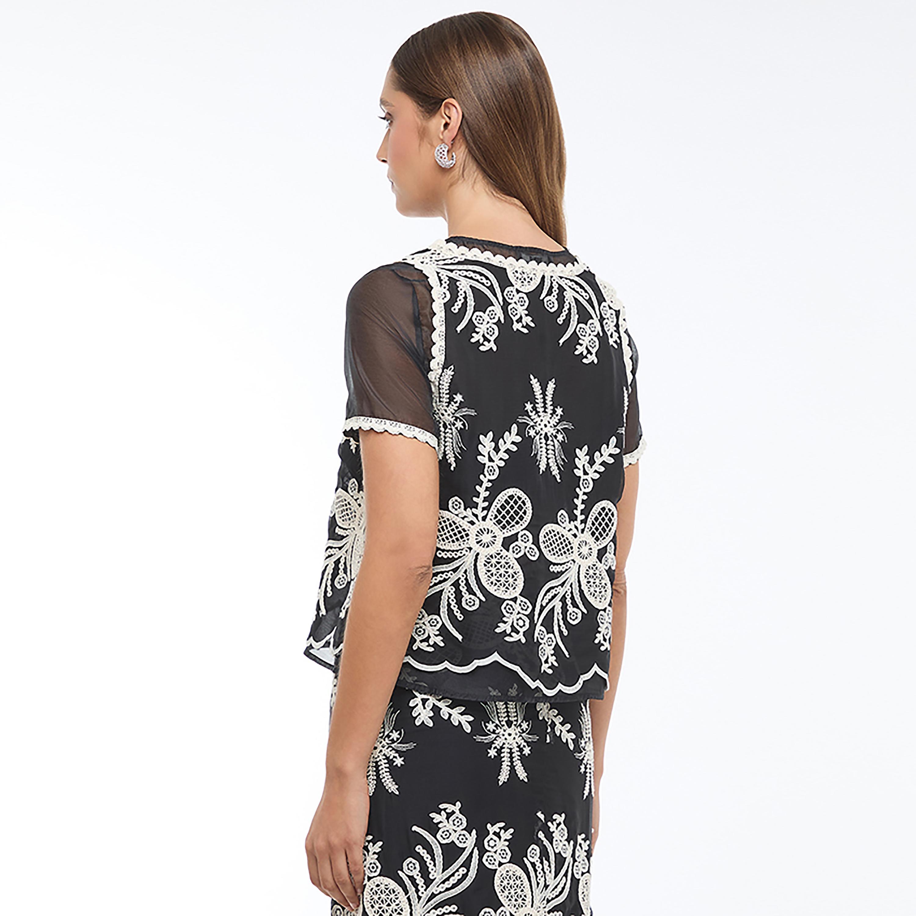 BCBG Black Floral Embroidered Women's Top-women-clothing-shirtsandblouses-blouses-image-4