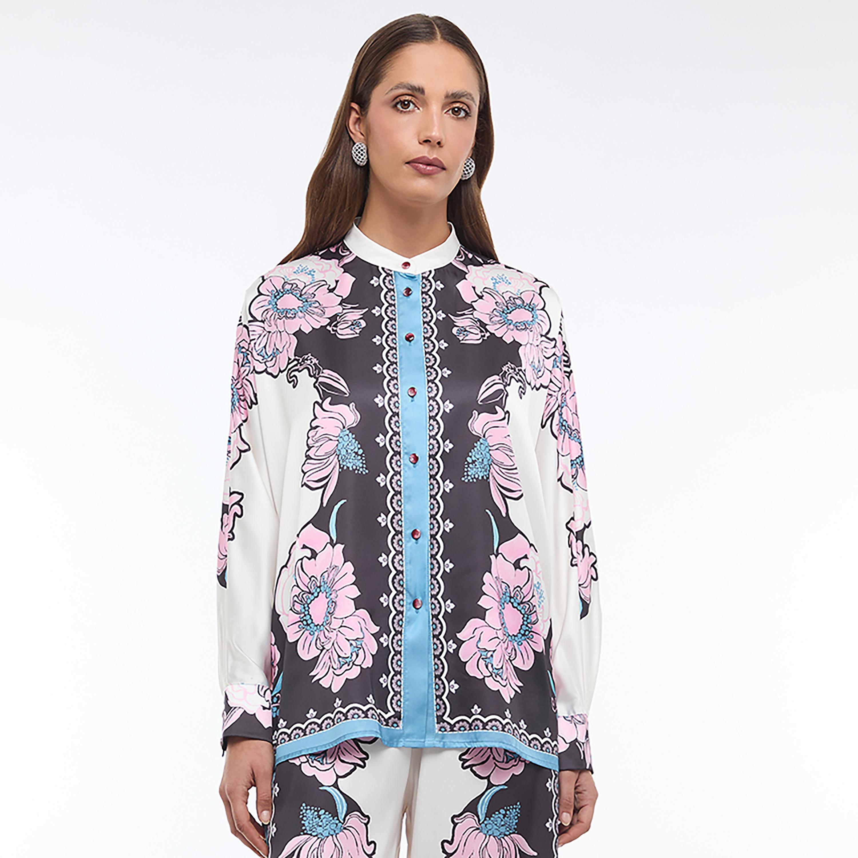 قميص نسائي بطبعة زهور متعدد الألوان من بي سي بي جي-women-clothing-shirtsandblouses-shirts-image-1