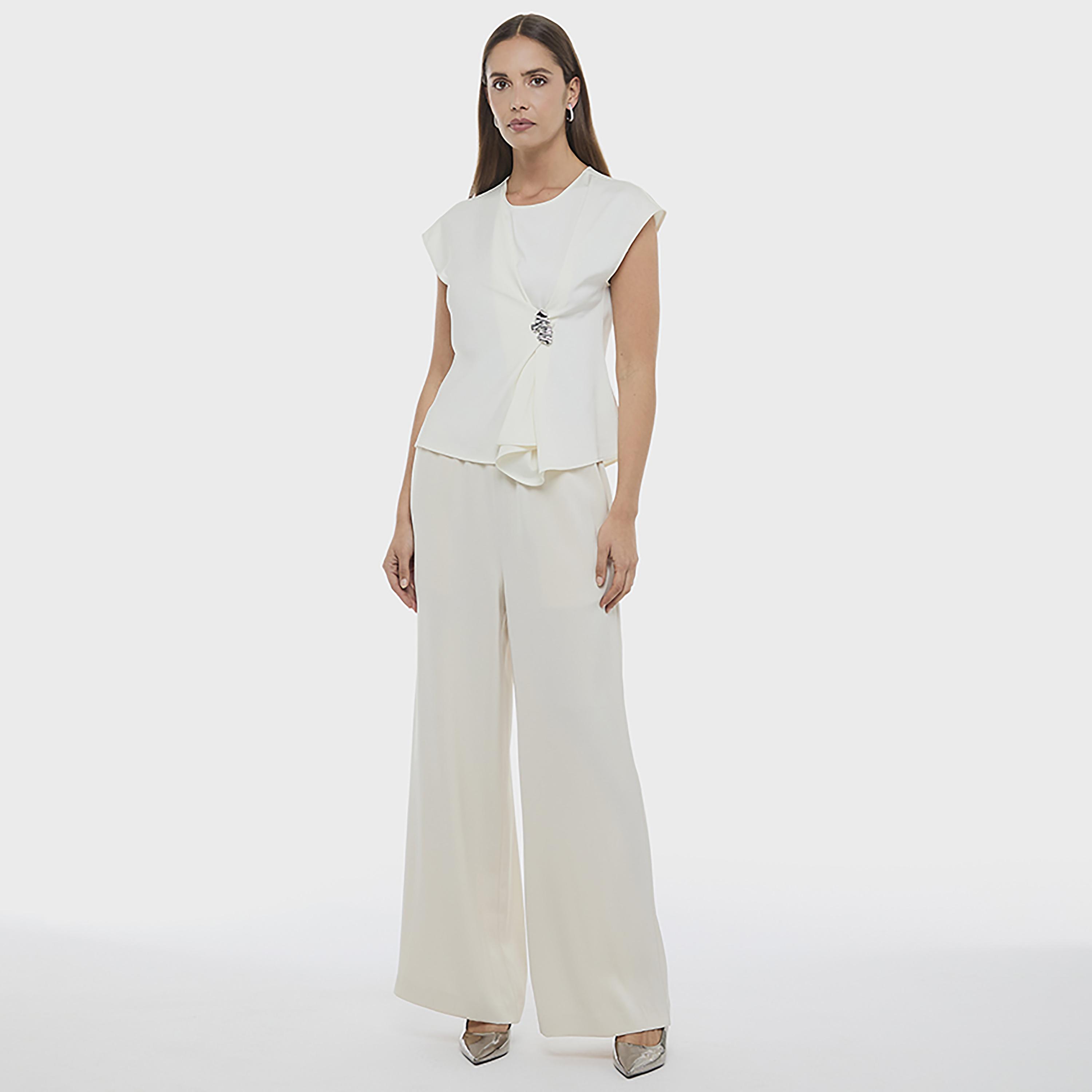 BCBG White Cap Sleeves Women's Wrap Top-women-clothing-shirtsandblouses-blouses-image-2